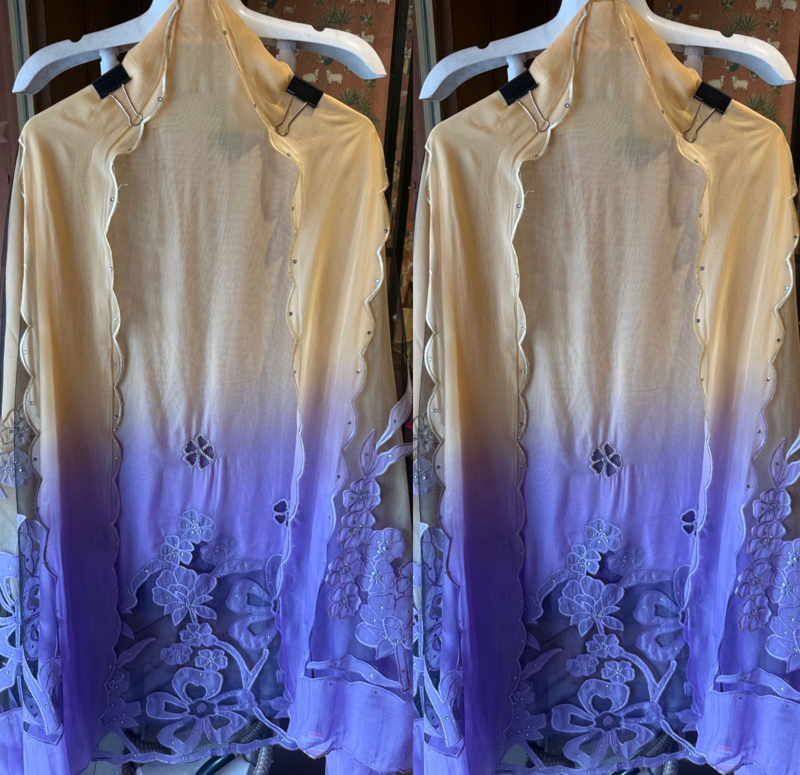 Ombré shaded Organza unstitched Shirt