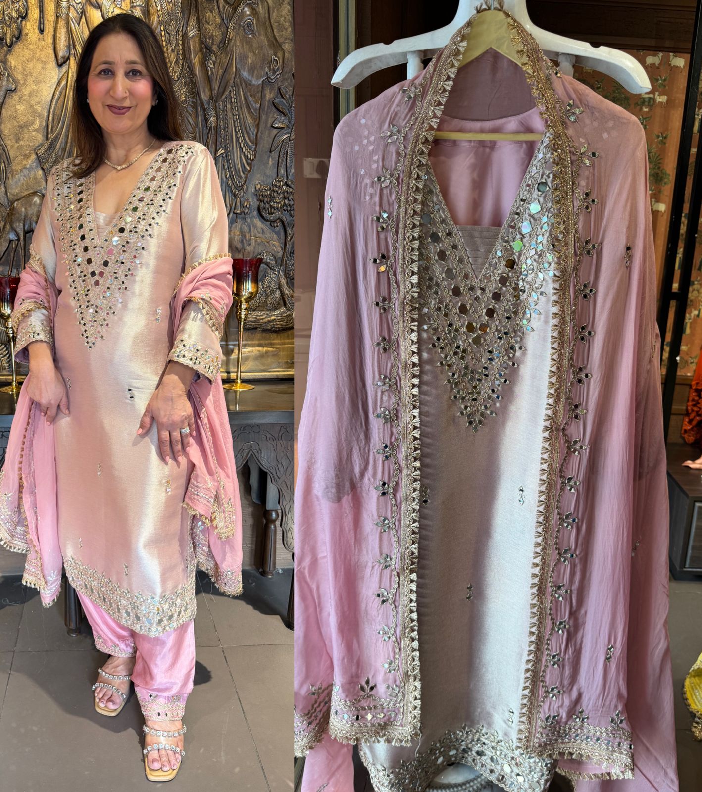 Luxury Giraffe Tissue Straight Kurta Set