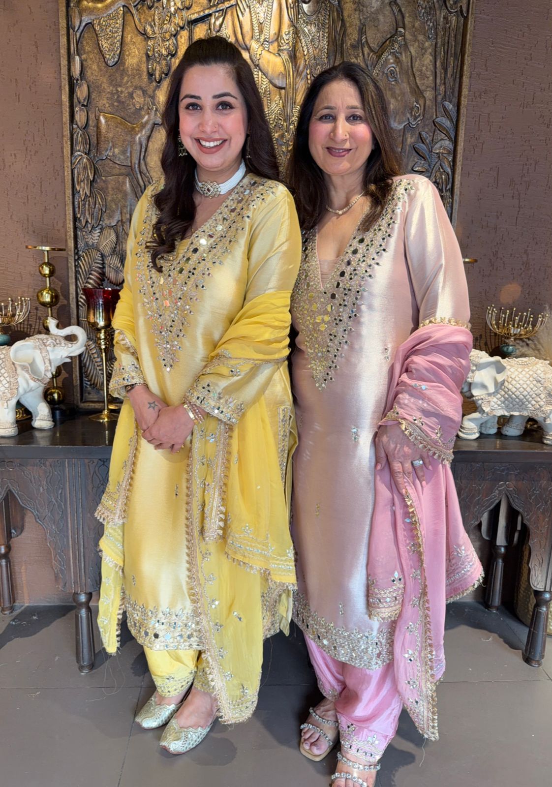 Luxury Giraffe Tissue Straight Kurta Set