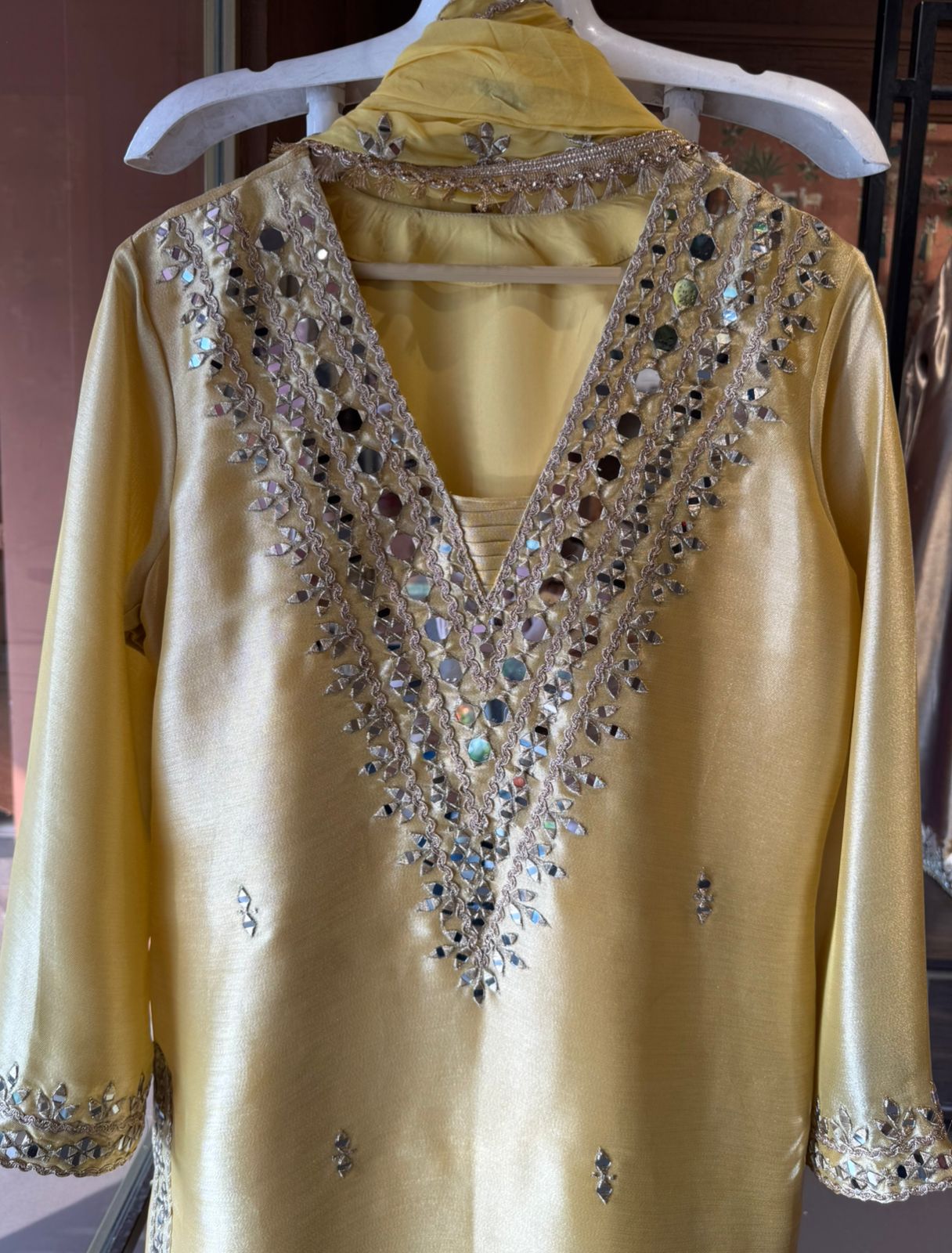 Luxury Giraffe Tissue Straight Kurta Set