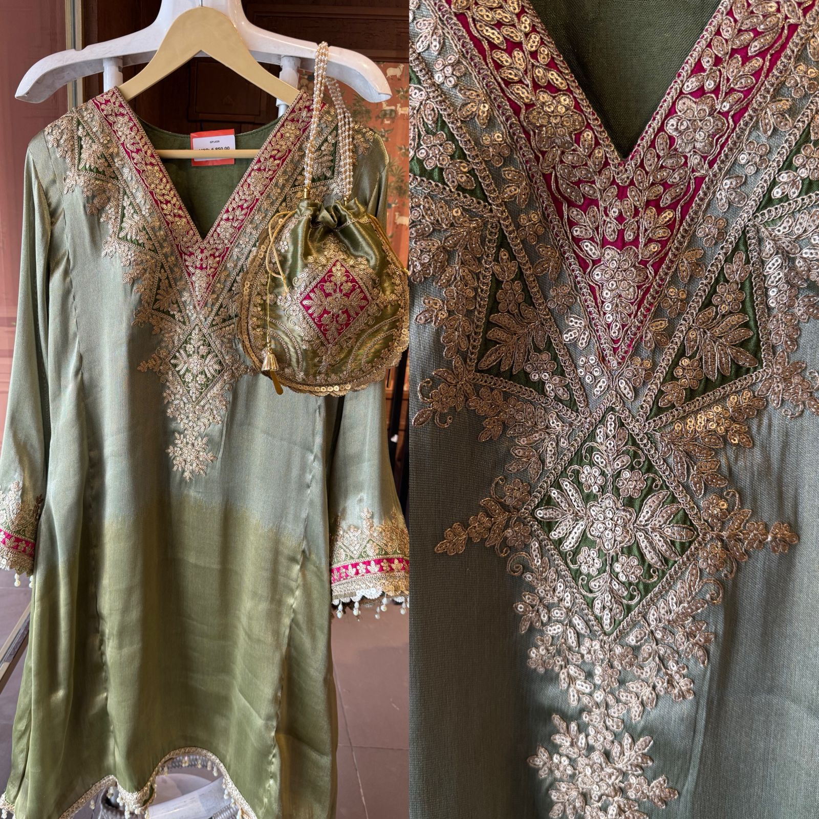 Luxury Giraffe Tissue Straight Kurta Set