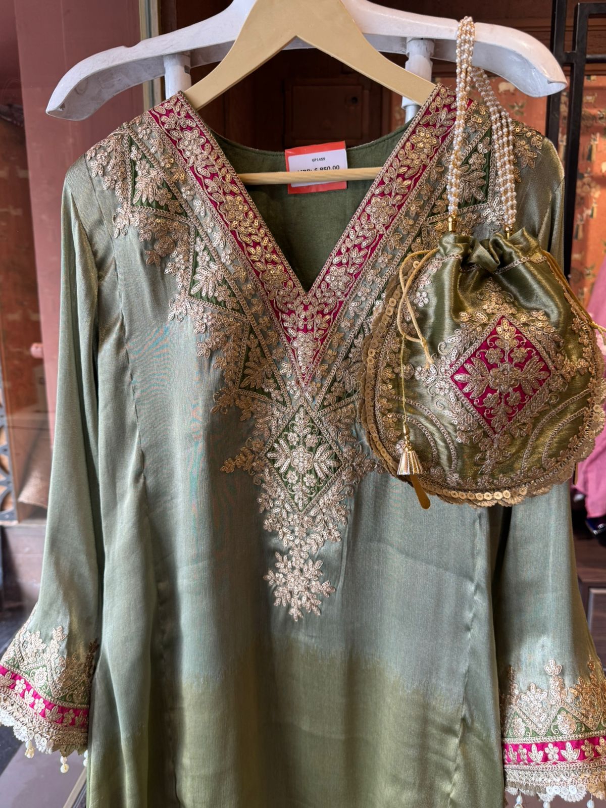 Luxury Giraffe Tissue Straight Kurta Set