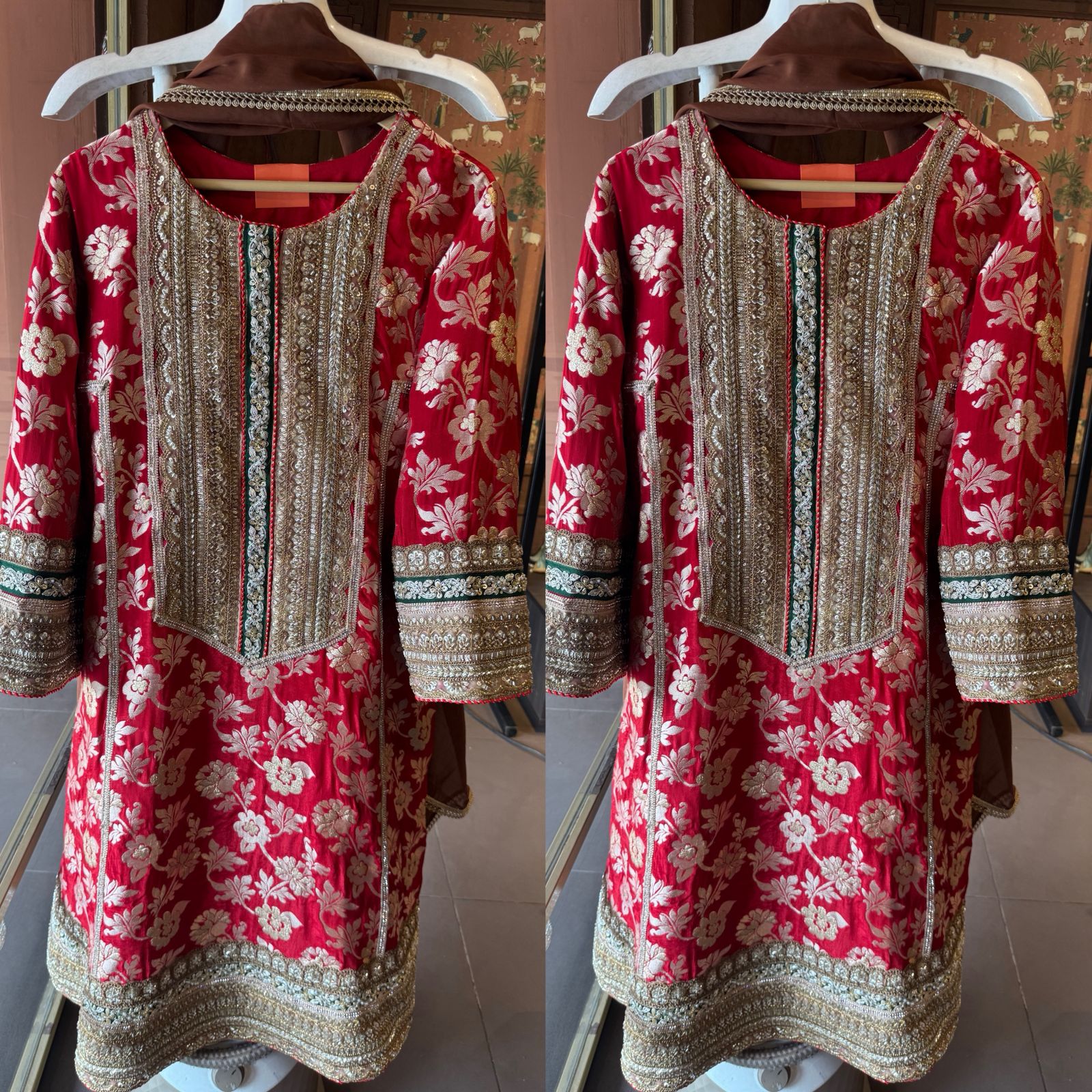 PURE BANARSI SILK BROCADE  ANARKALI SUIT