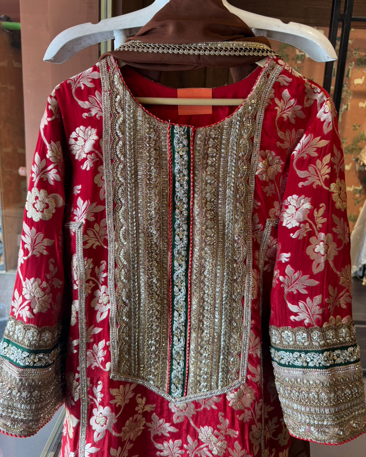 PURE BANARSI SILK BROCADE  ANARKALI SUIT