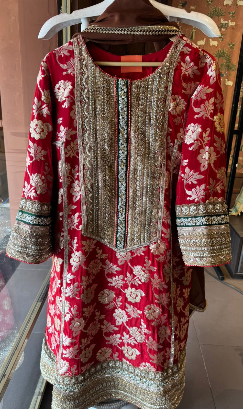 PURE BANARSI SILK BROCADE  ANARKALI SUIT