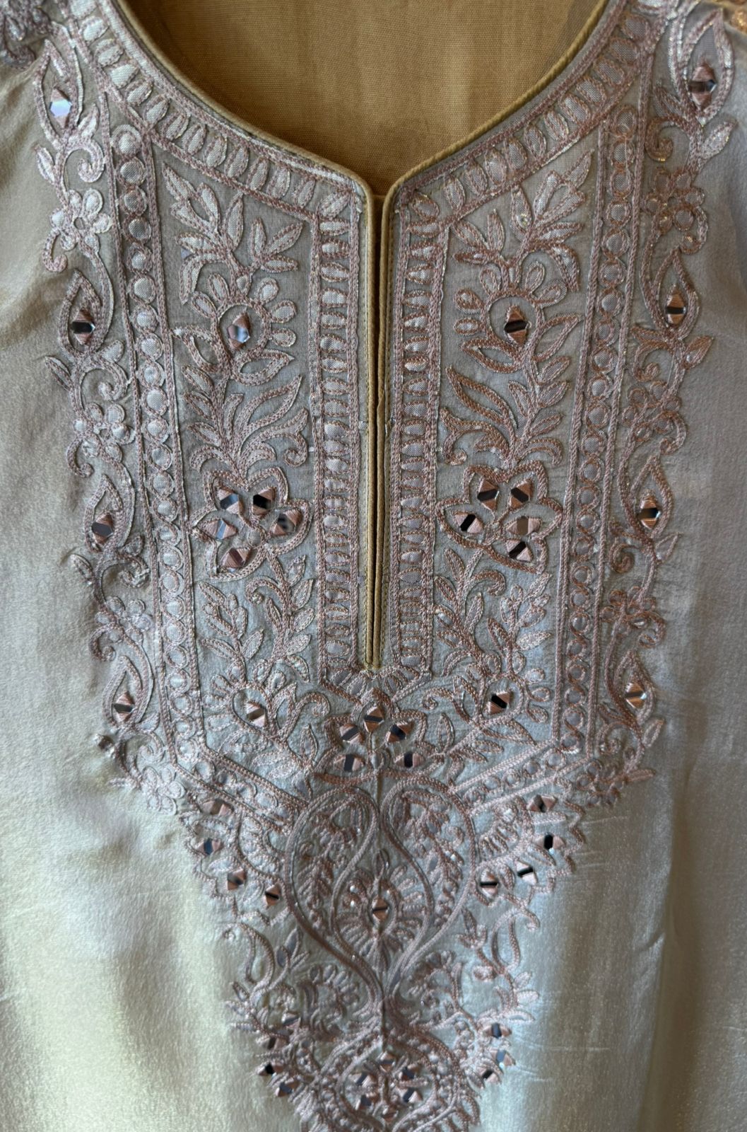 Elegant Embroidered Shimmer tissue Long Dress