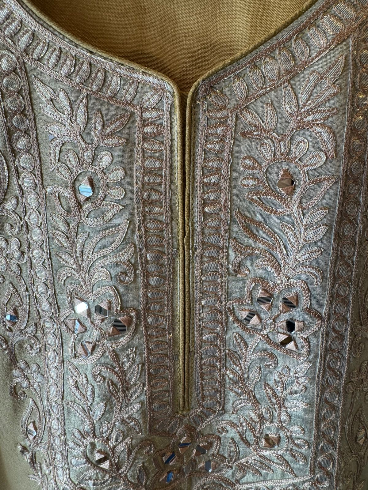 Elegant Embroidered Shimmer tissue Long Dress