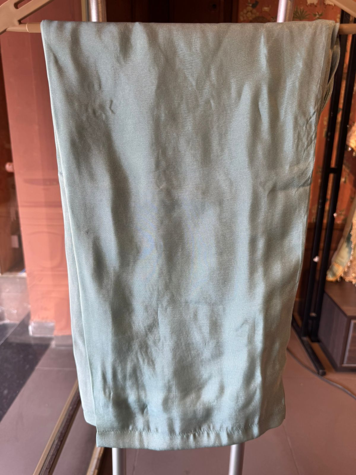 Elegant Embroidered Shimmer tissue Long Dress