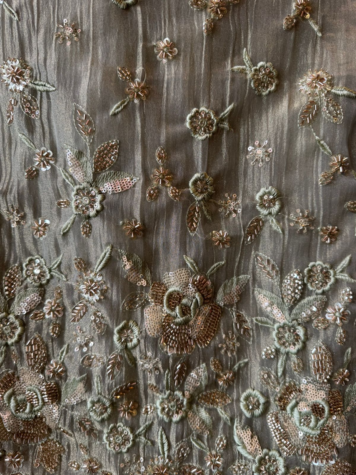 Pakistani Handwork Crushed Tissue Unstitched Suit