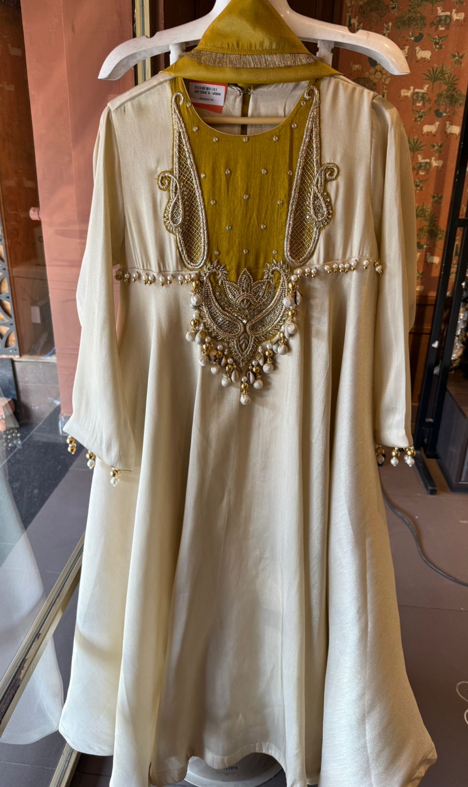 Elegant Ivory-Gold Designer Suit