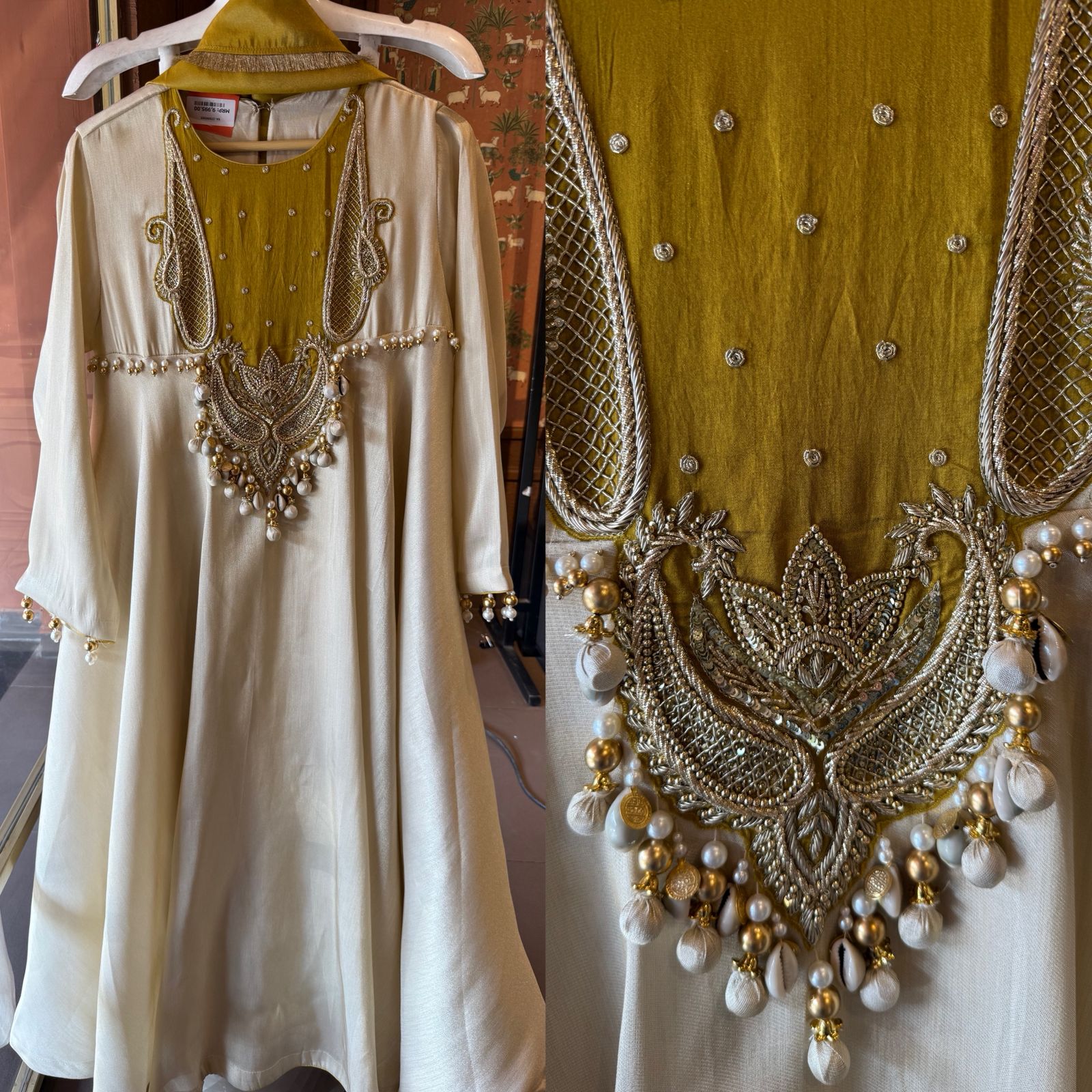 Elegant Ivory-Gold Designer Suit