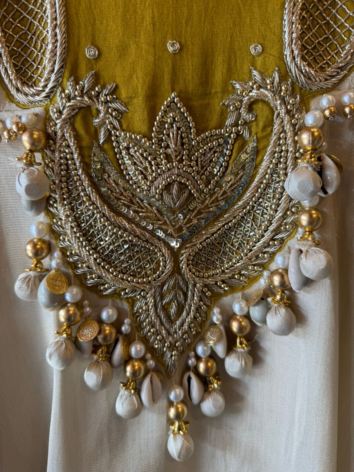 Elegant Ivory-Gold Designer Suit