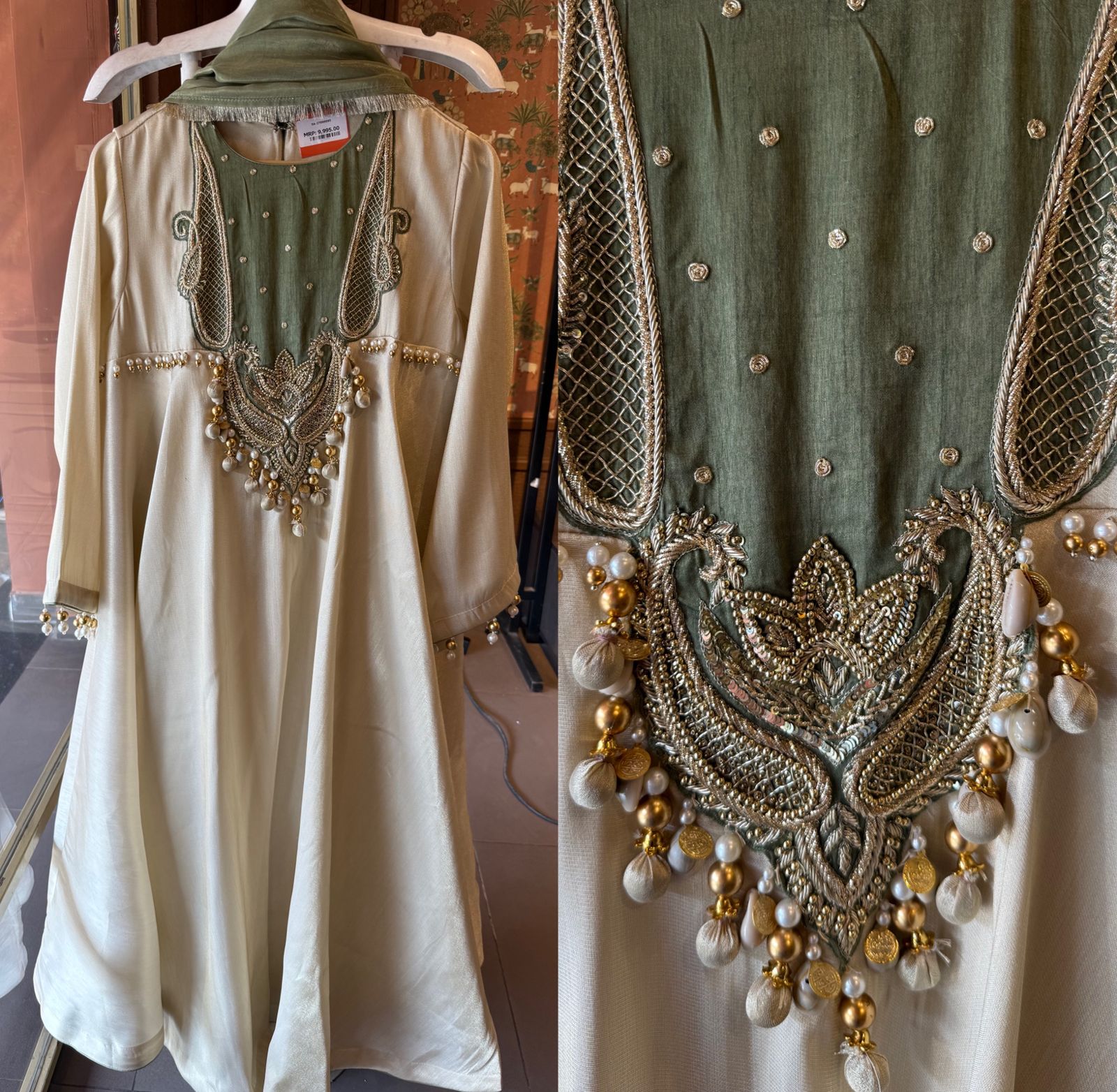 Elegant Ivory-Gold Designer Suit