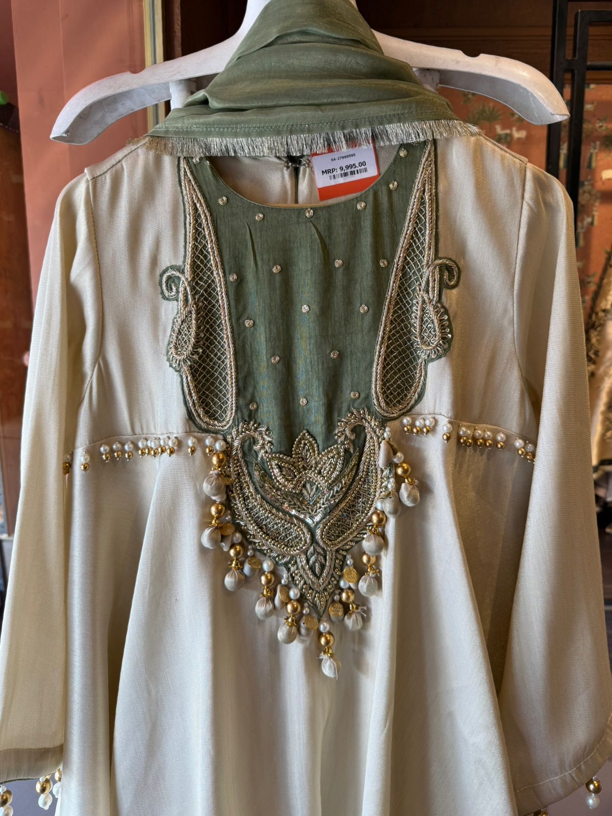Elegant Ivory-Gold Designer Suit