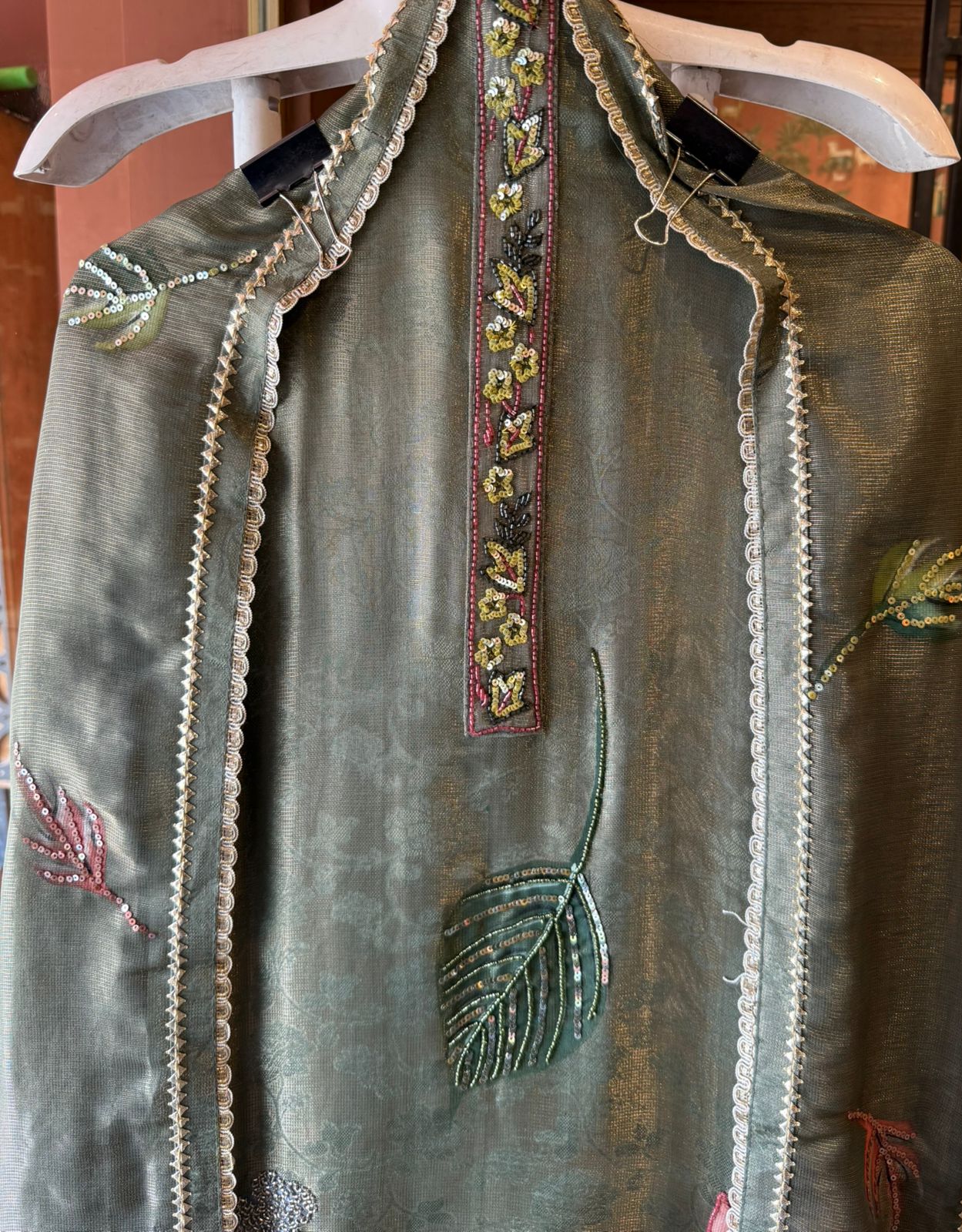 Royal Shimmer Jacquard Unstitched Suit