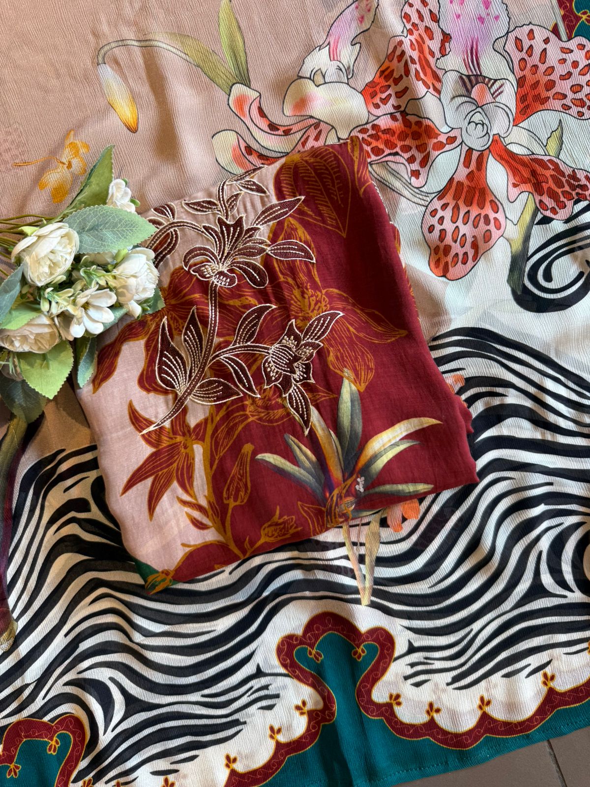 Pure muslin digital printed suit