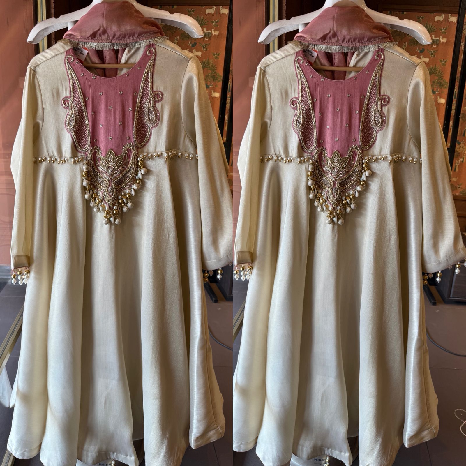 Elegant Ivory-Gold Designer Suit