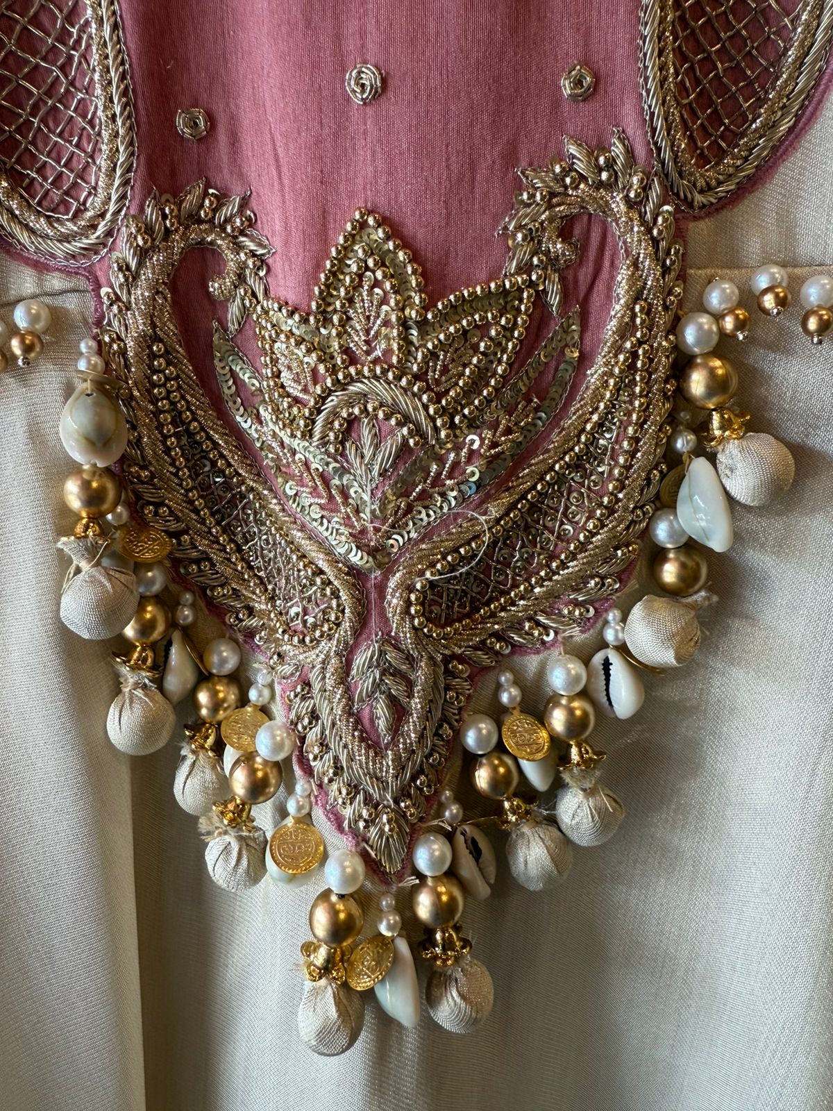 Elegant Ivory-Gold Designer Suit