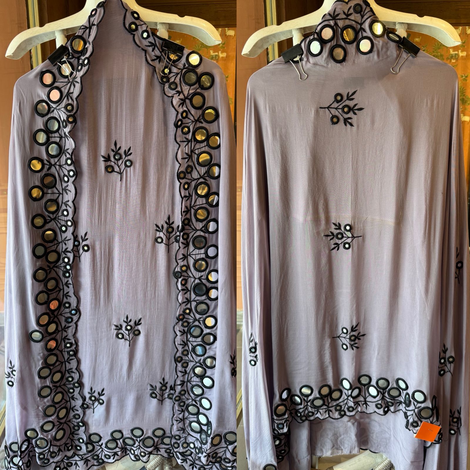 Premium Unstitched Suit With Mirror & Thread Embroidery