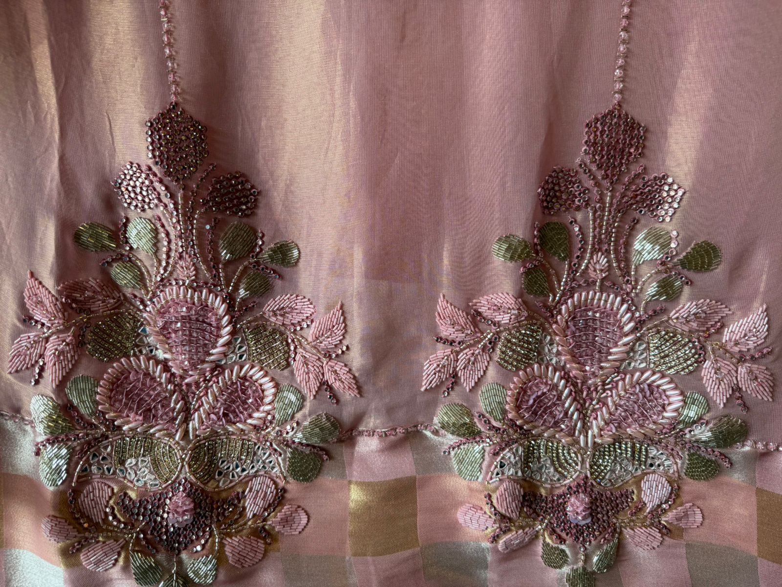 Premium Unstitched Suit With Heavy Hand Embellishment