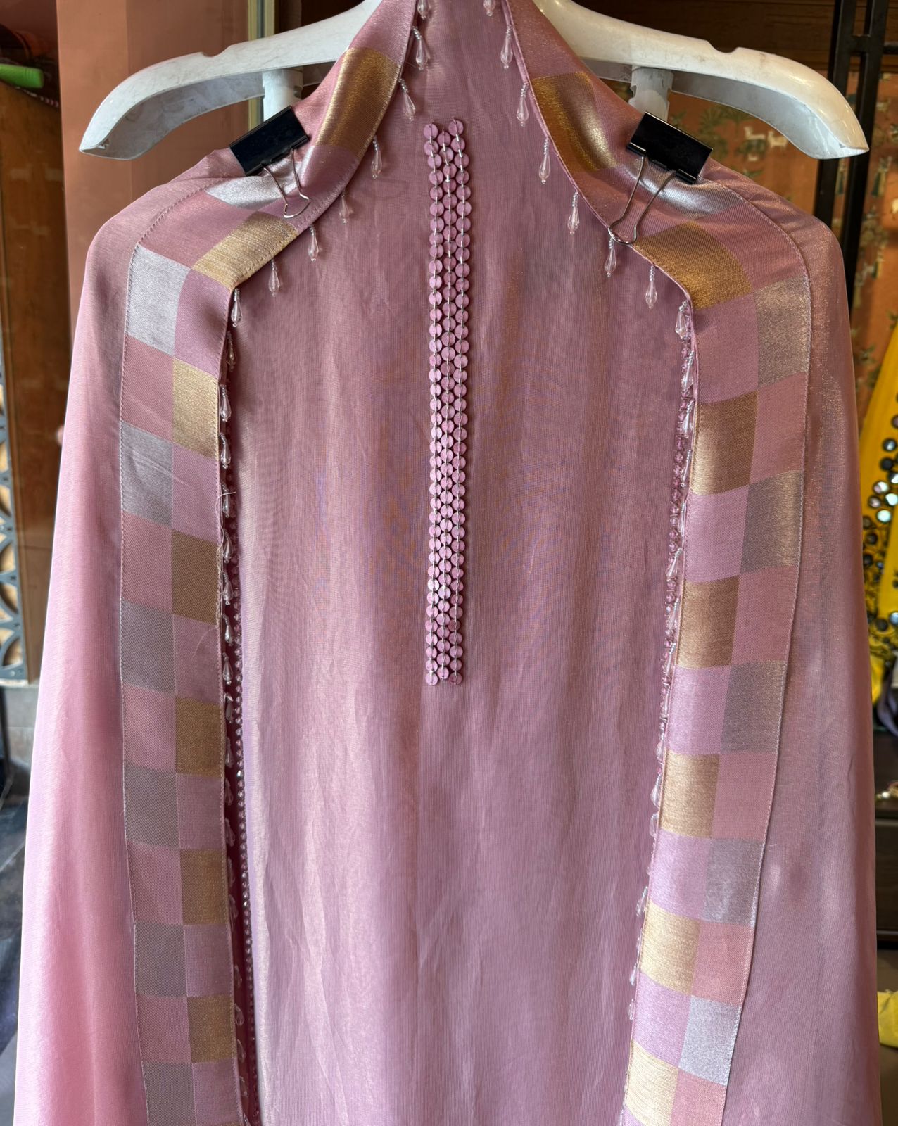 Premium Unstitched Suit With Heavy Hand Embellishment