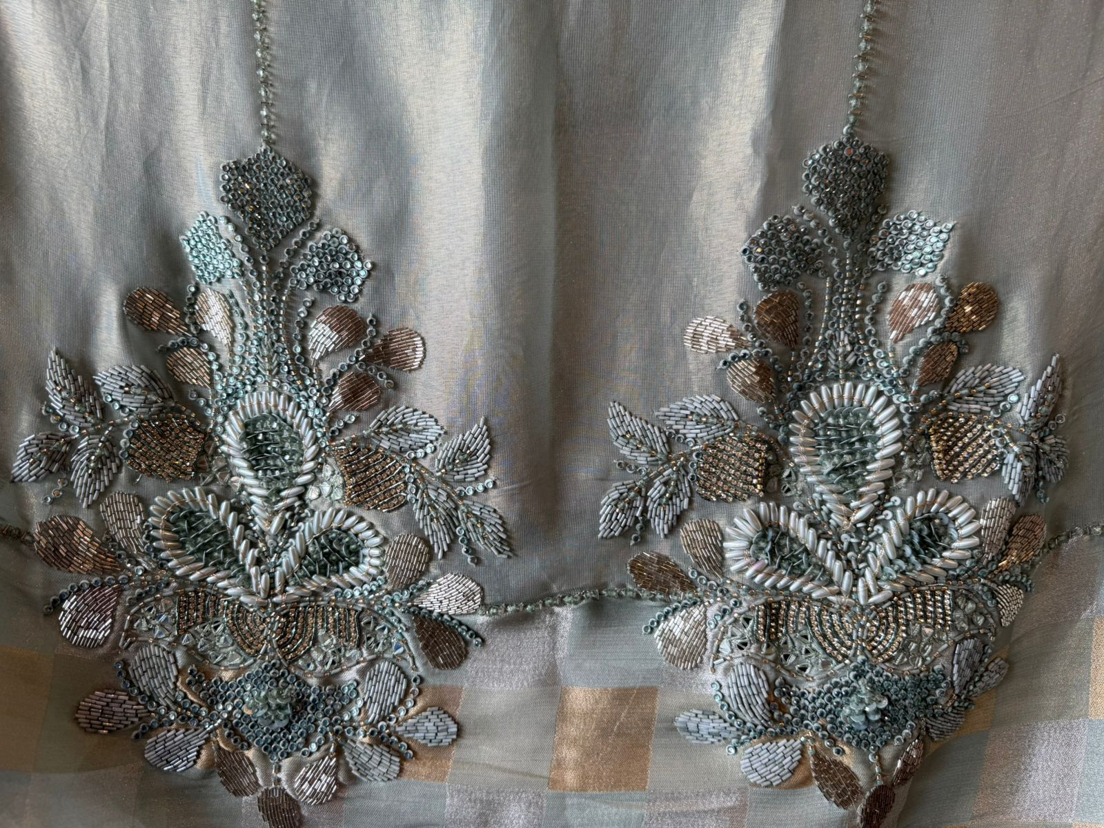 Hand Emblisment Premium Unstitched Suit With Heavy Hand Embellishment – Aisha Creations