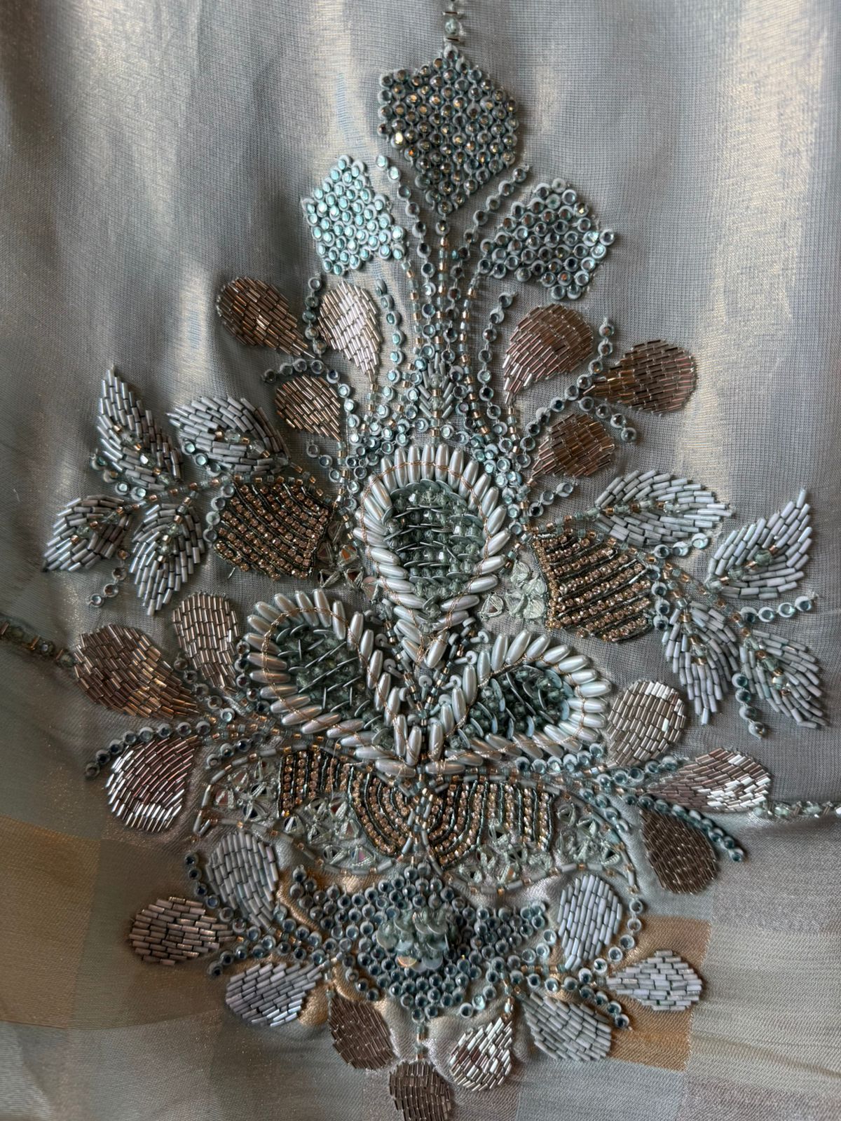 Premium Unstitched Suit With Heavy Hand Embellishment