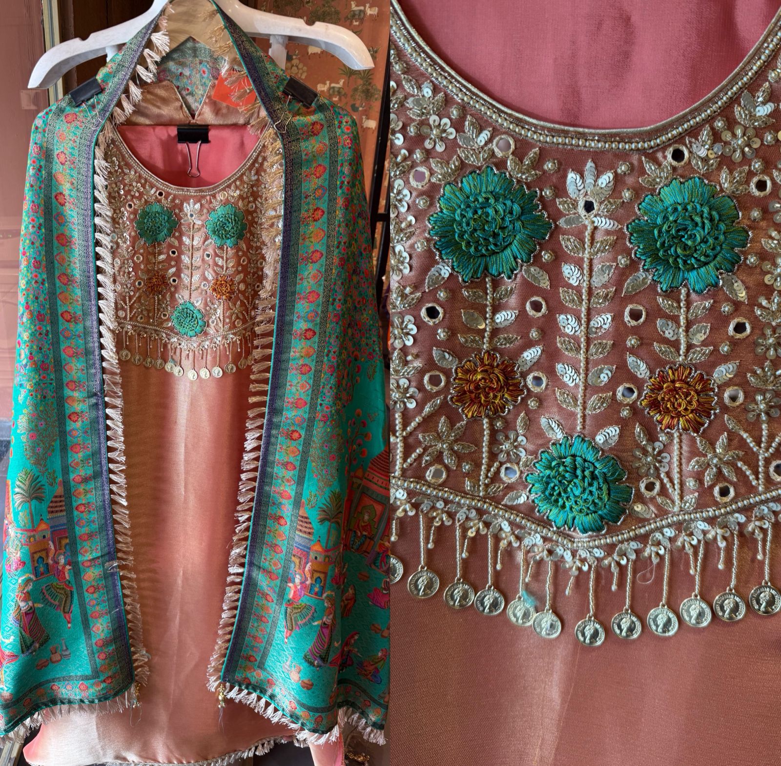 Shirt -Giraffe tissue Unstitched Shirt