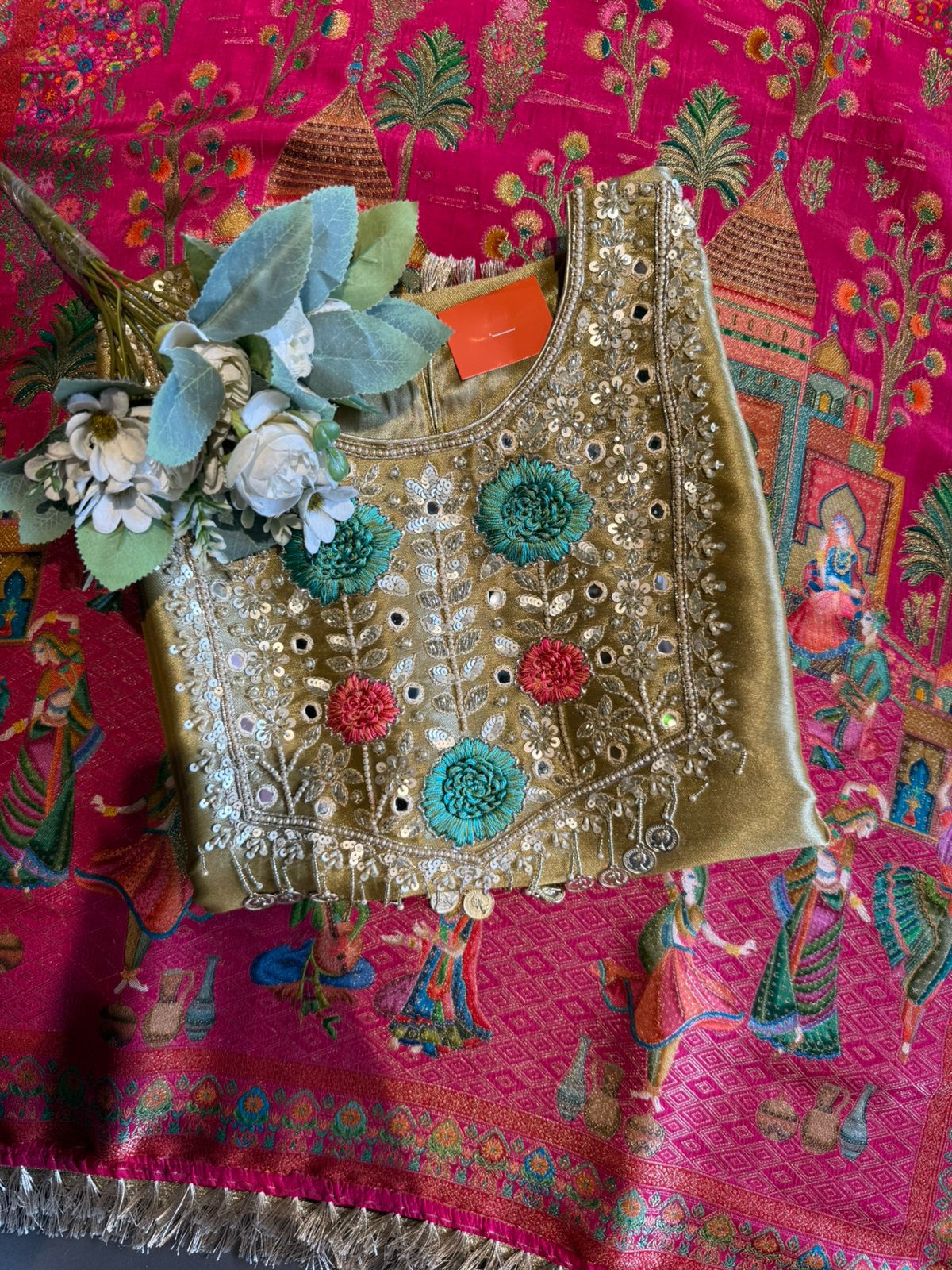 Shirt -Giraffe tissue Unstitched Shirt