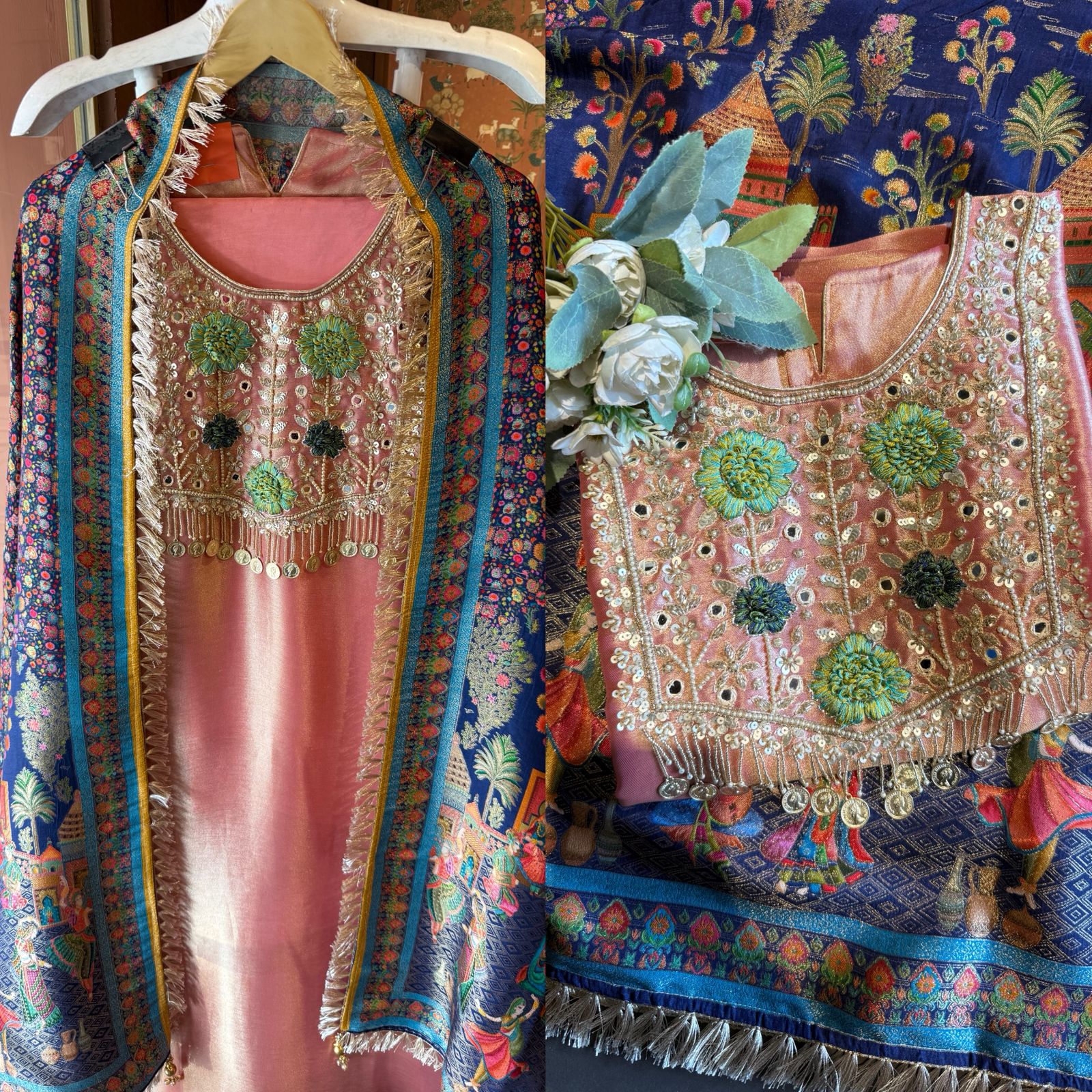 Shirt -Giraffe tissue Unstitched Shirt