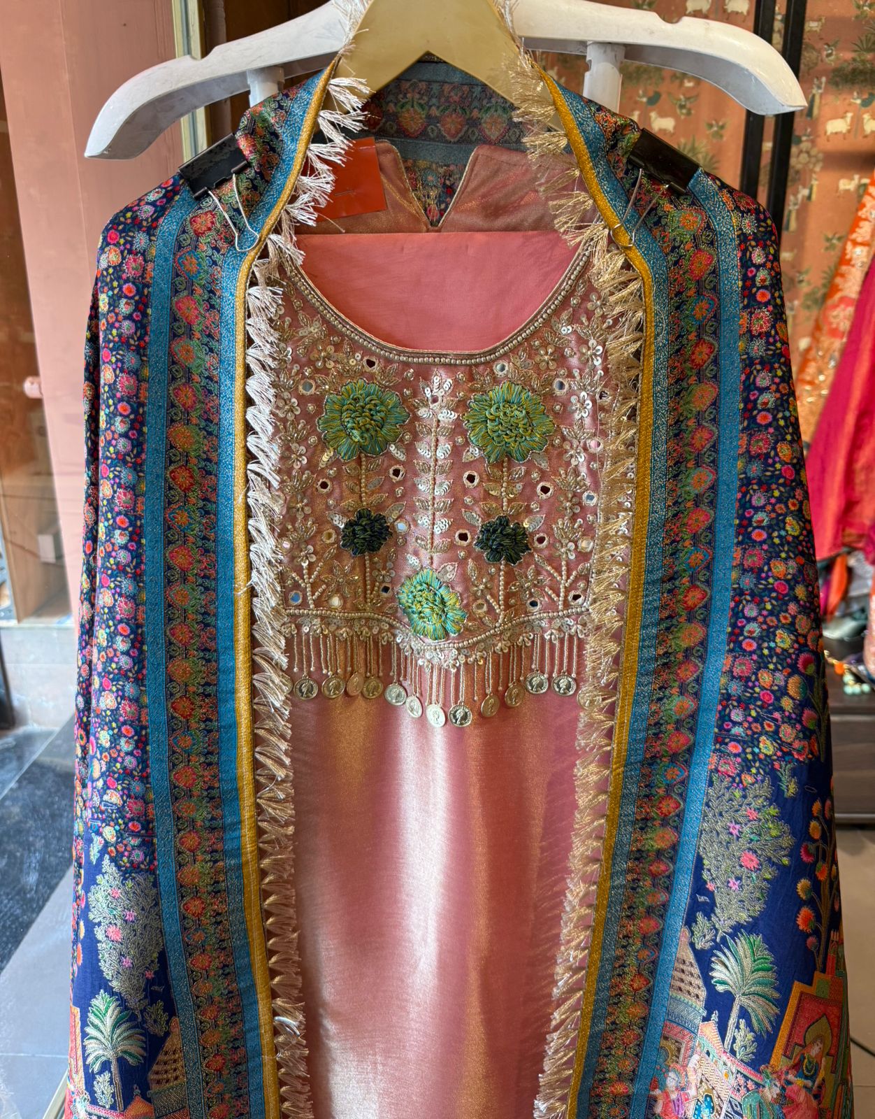 Shirt -Giraffe tissue Unstitched Shirt