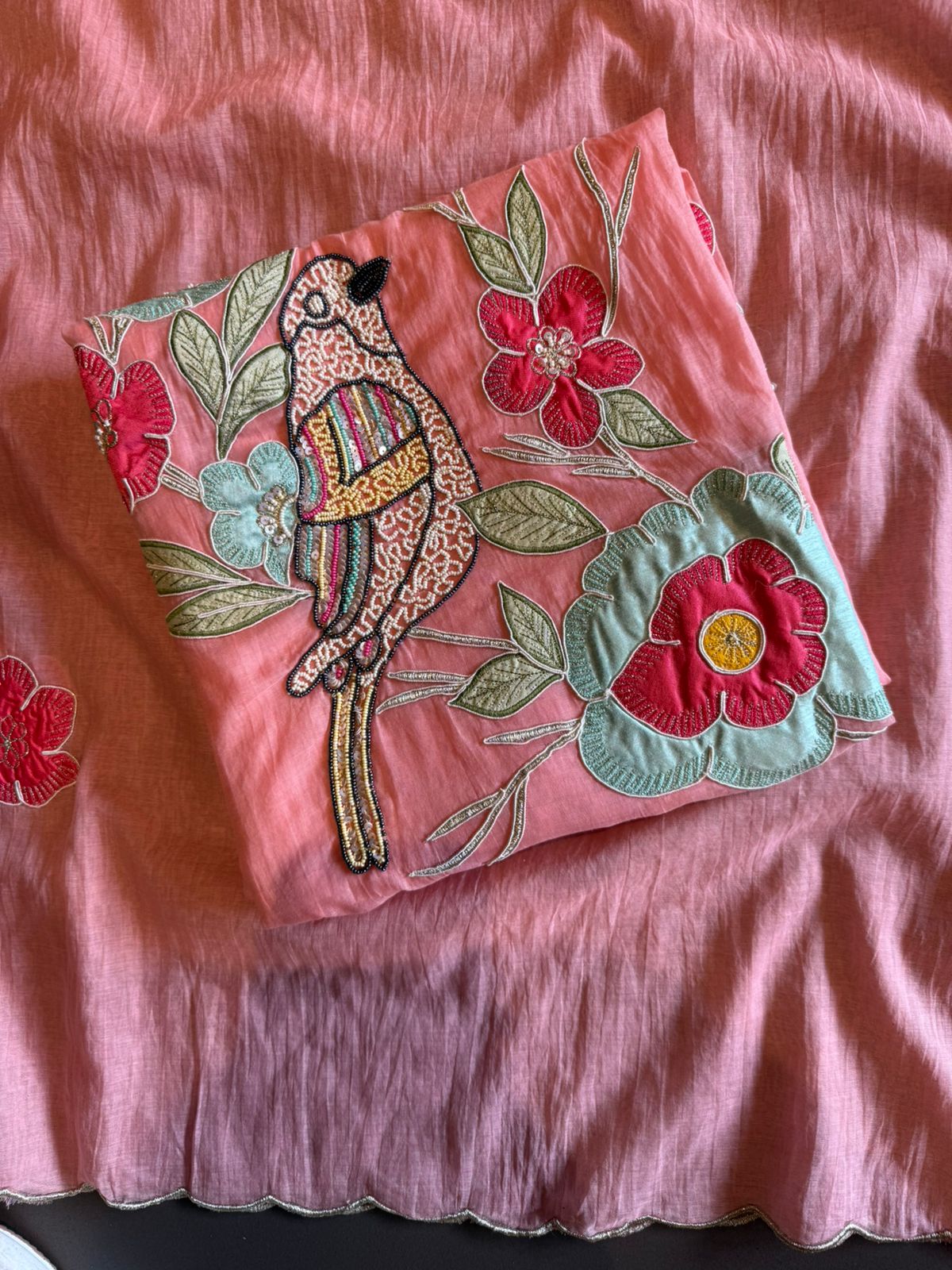 Floral & Bird Appliqué Mul Suit