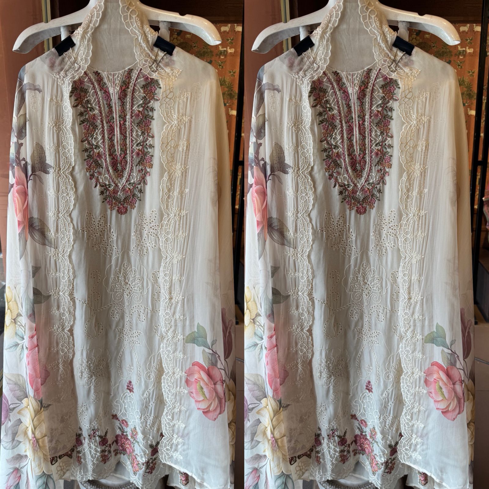 Soft organza Unstitched Shirt