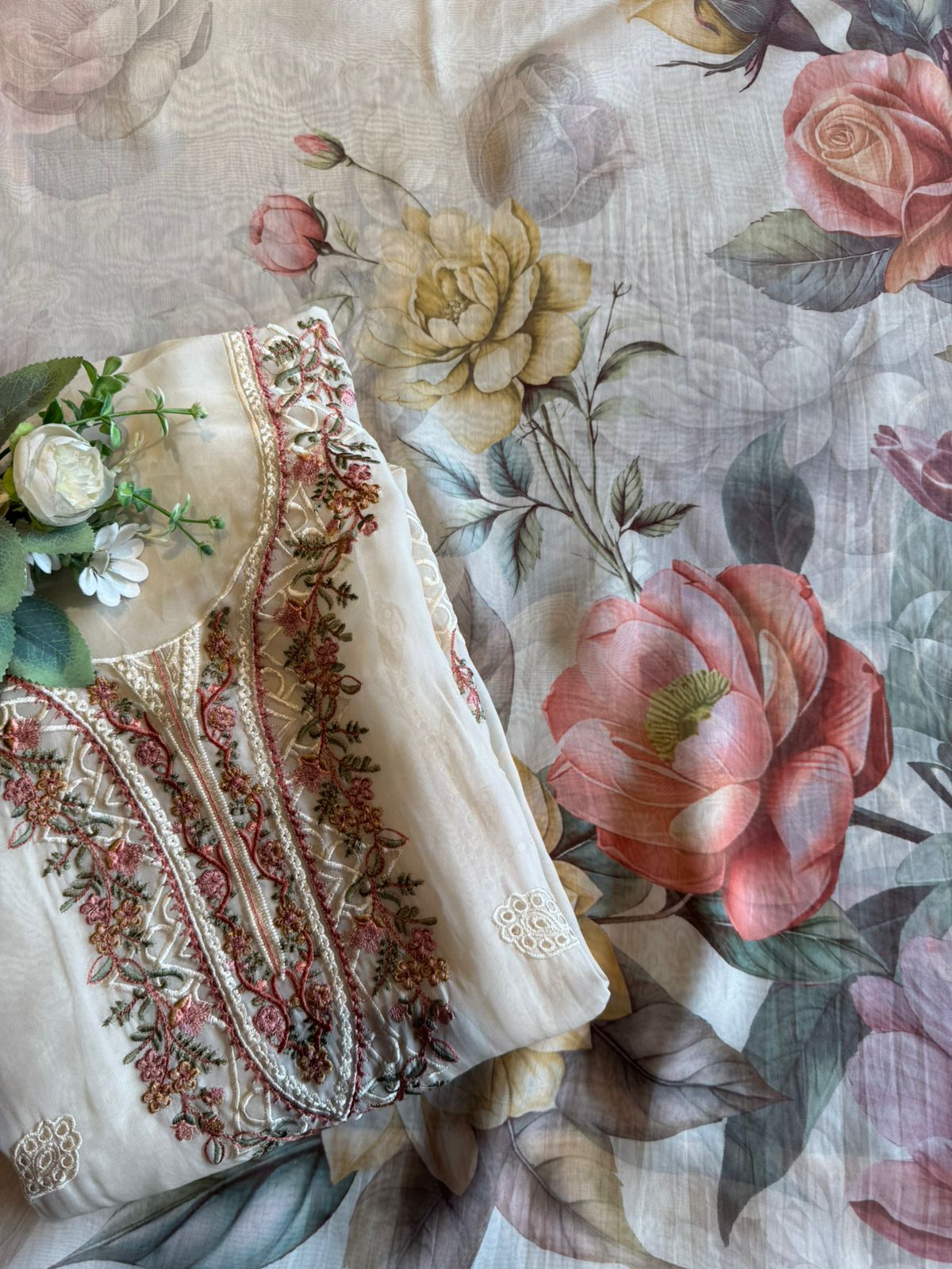 Soft organza Unstitched Shirt