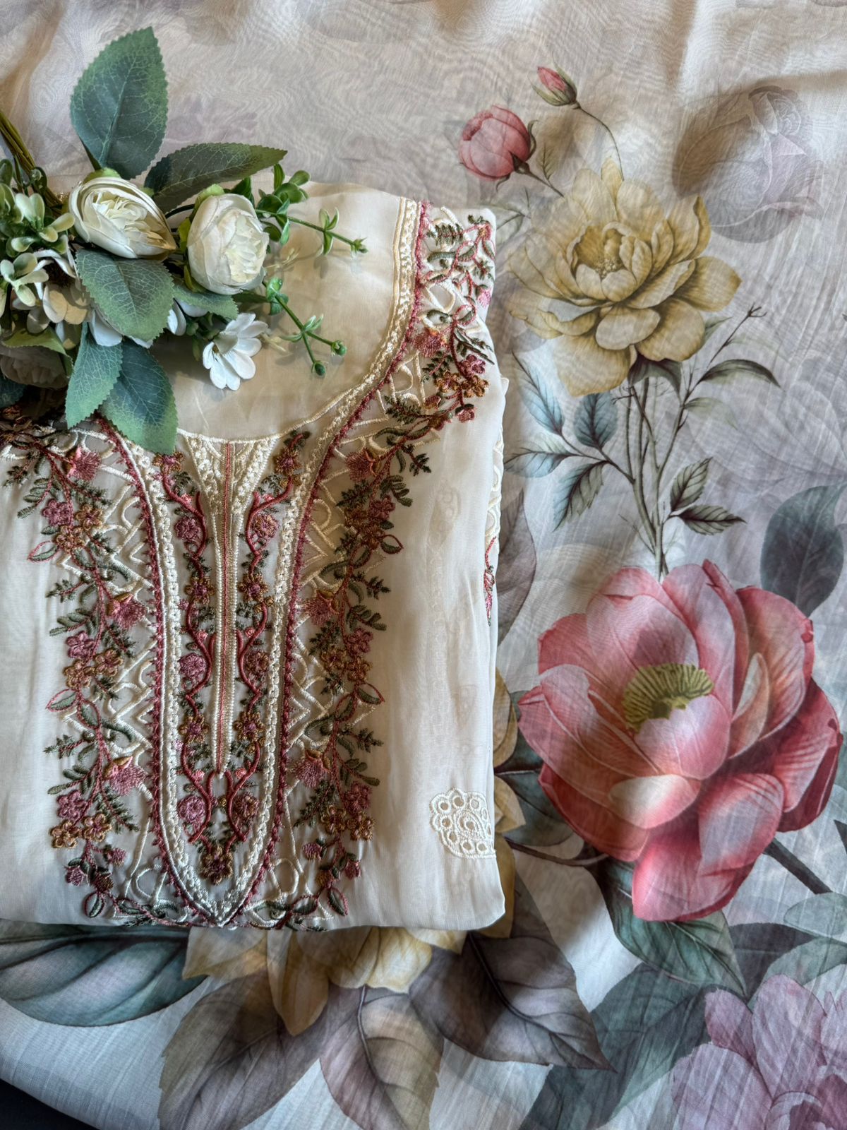 Soft organza Unstitched Shirt