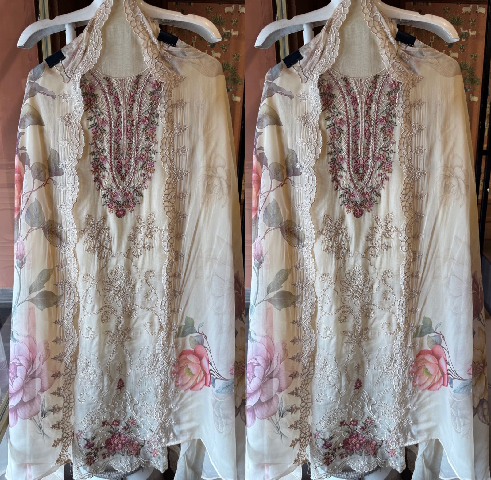 Soft organza Unstitched Shirt