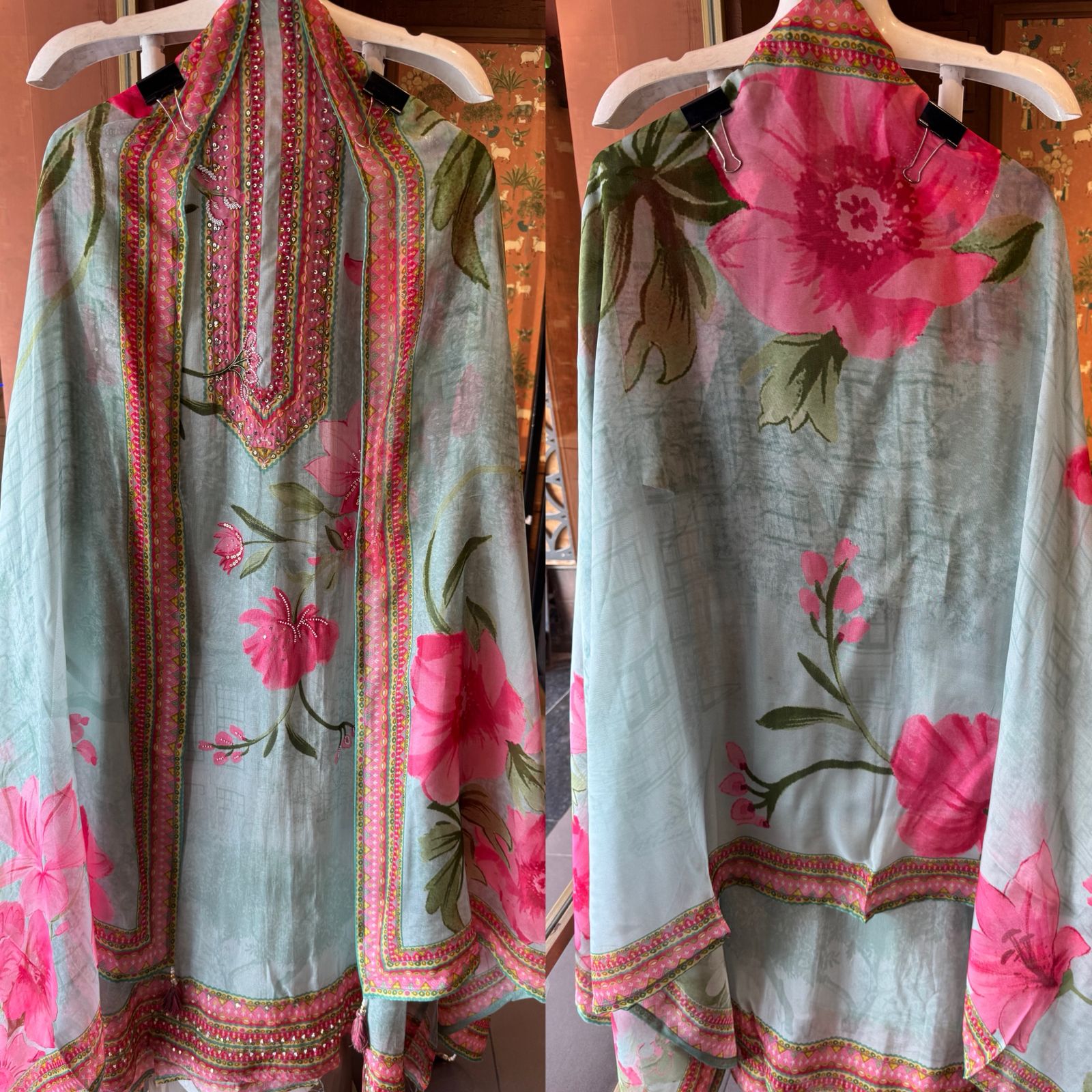 Organza Unstitched Suit