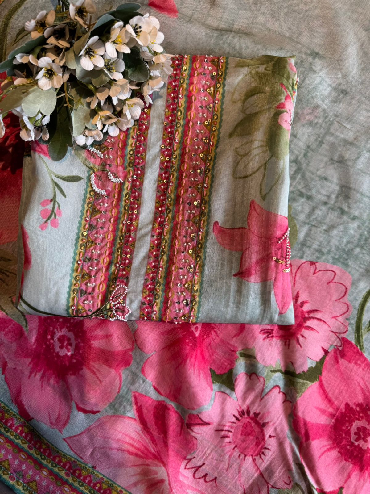 Organza Unstitched Suit