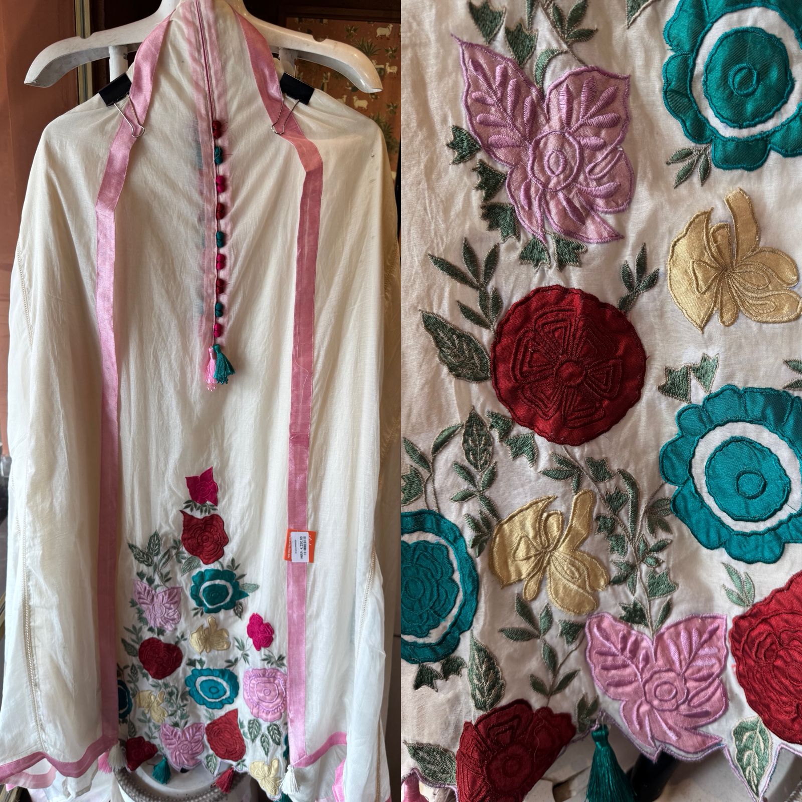 Soft Sheen Summer Mul Cotton Appliqué Suit