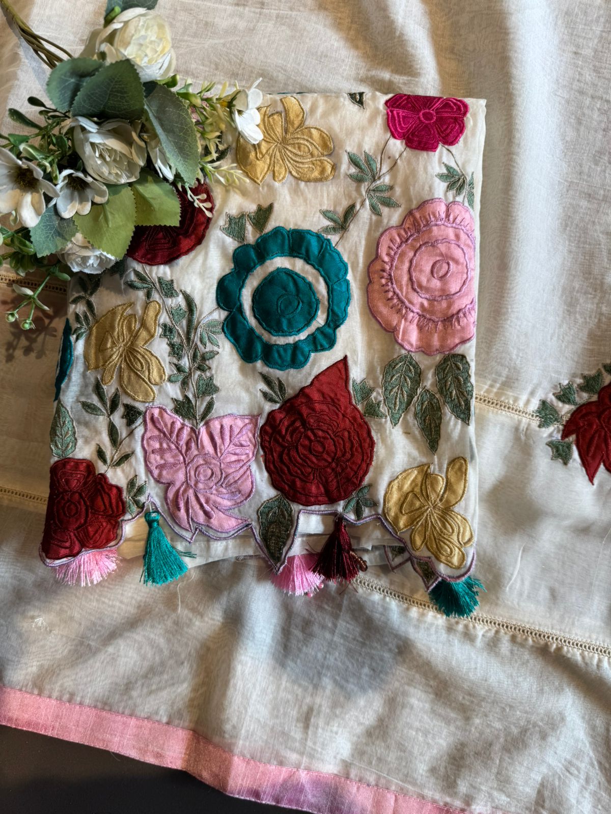 Soft Sheen Summer Mul Cotton Appliqué Suit