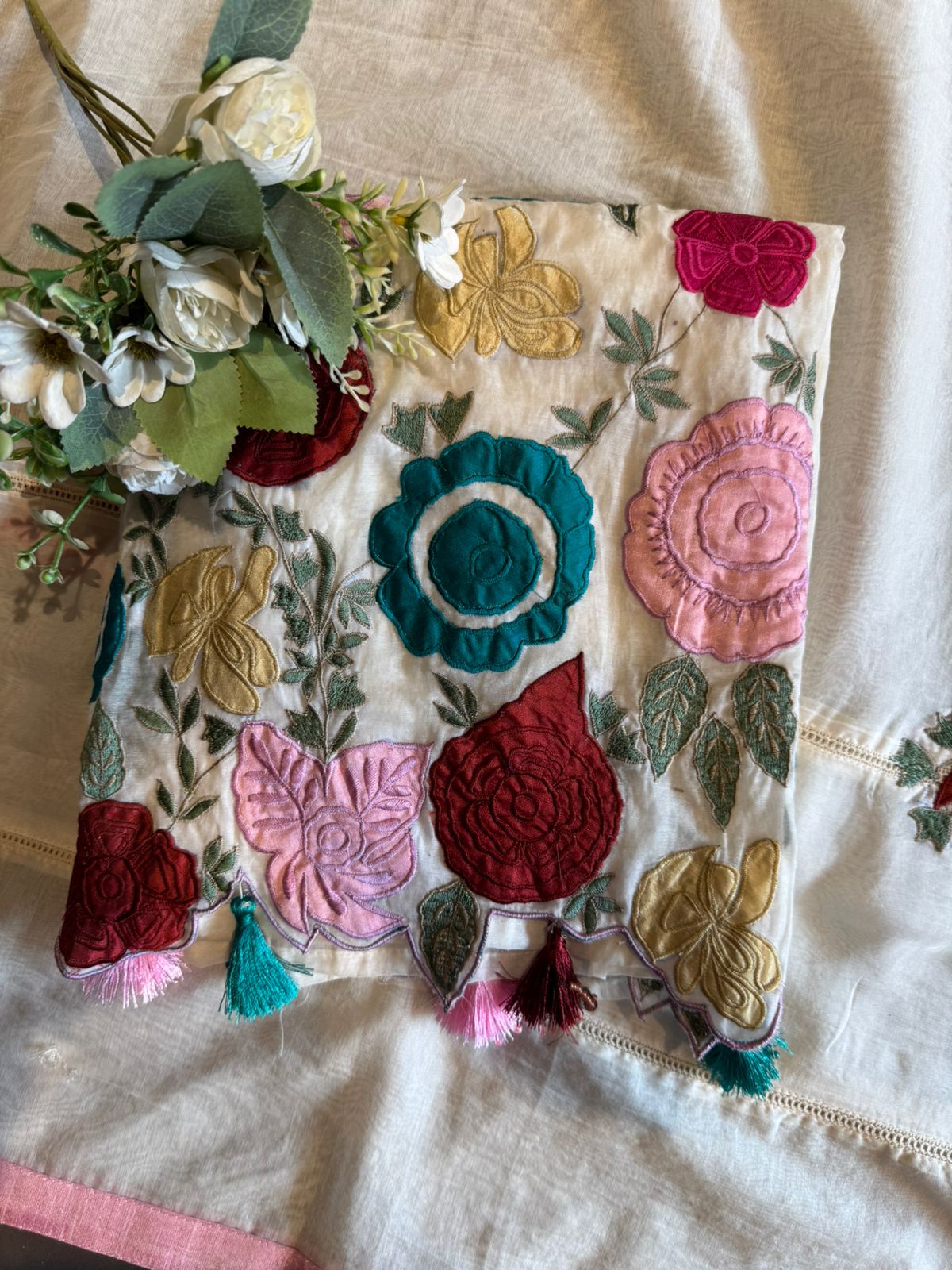 Soft Sheen Summer Mul Cotton Appliqué Suit