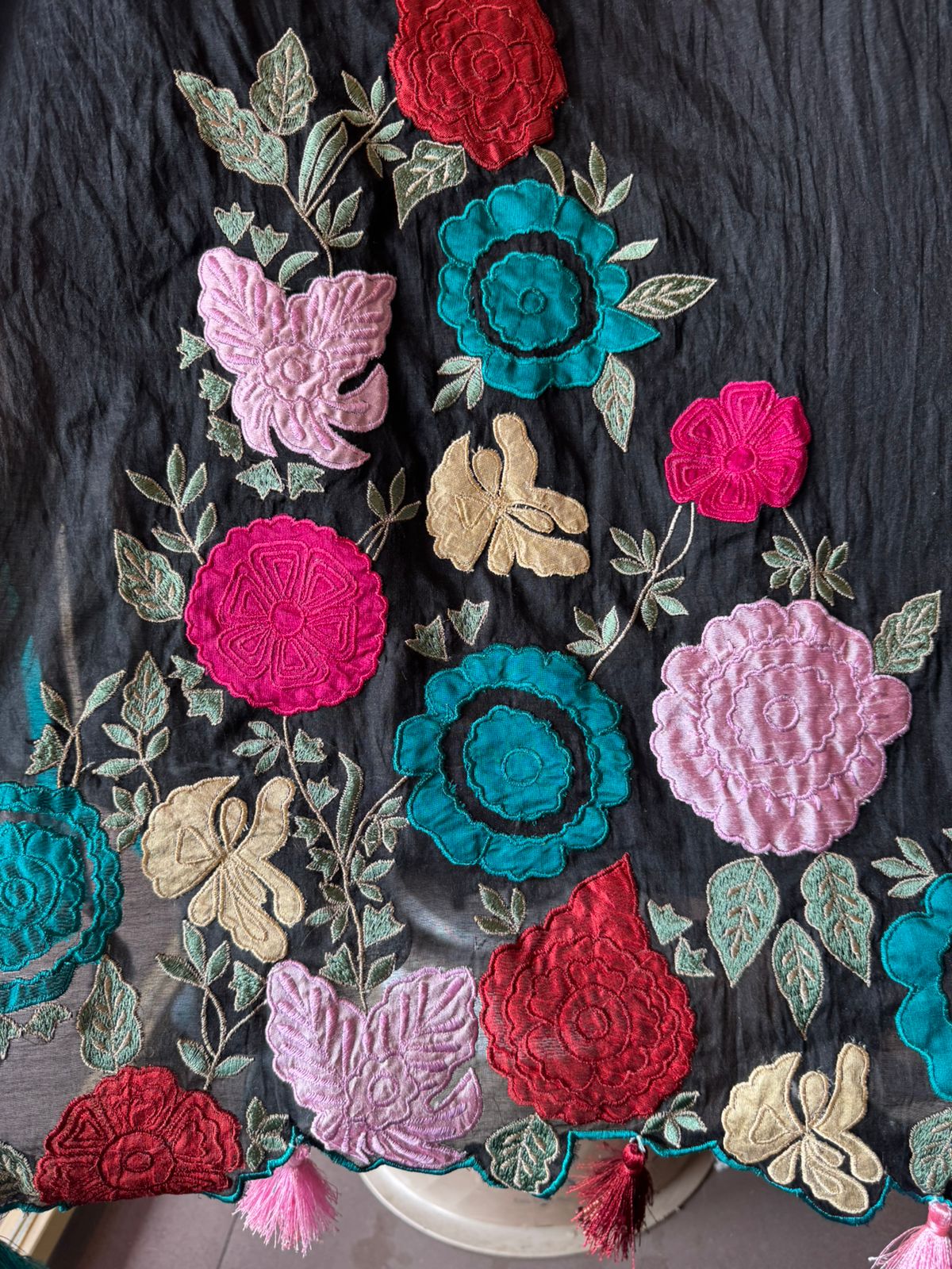 Soft Sheen Summer Mul Cotton Appliqué Suit