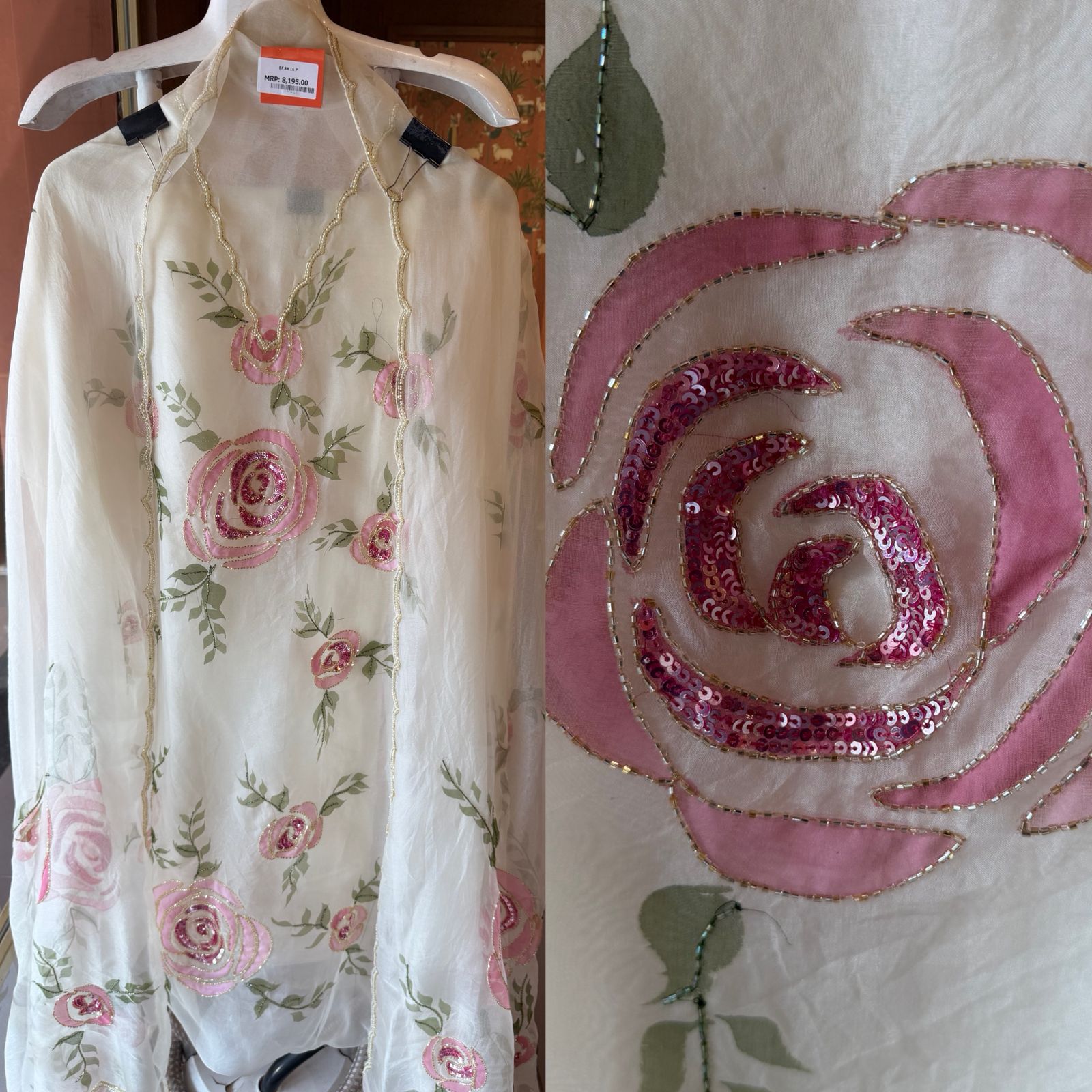 Blush Rose Élan 3D Floral Organza Ensemble