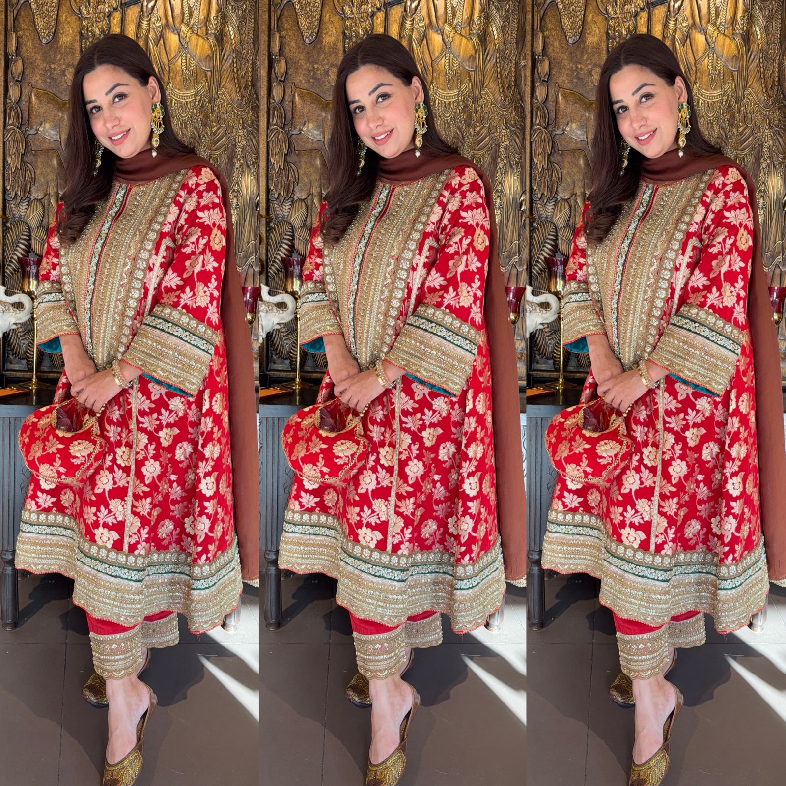 PURE BANARSI SILK BROCADE  ANARKALI SUIT