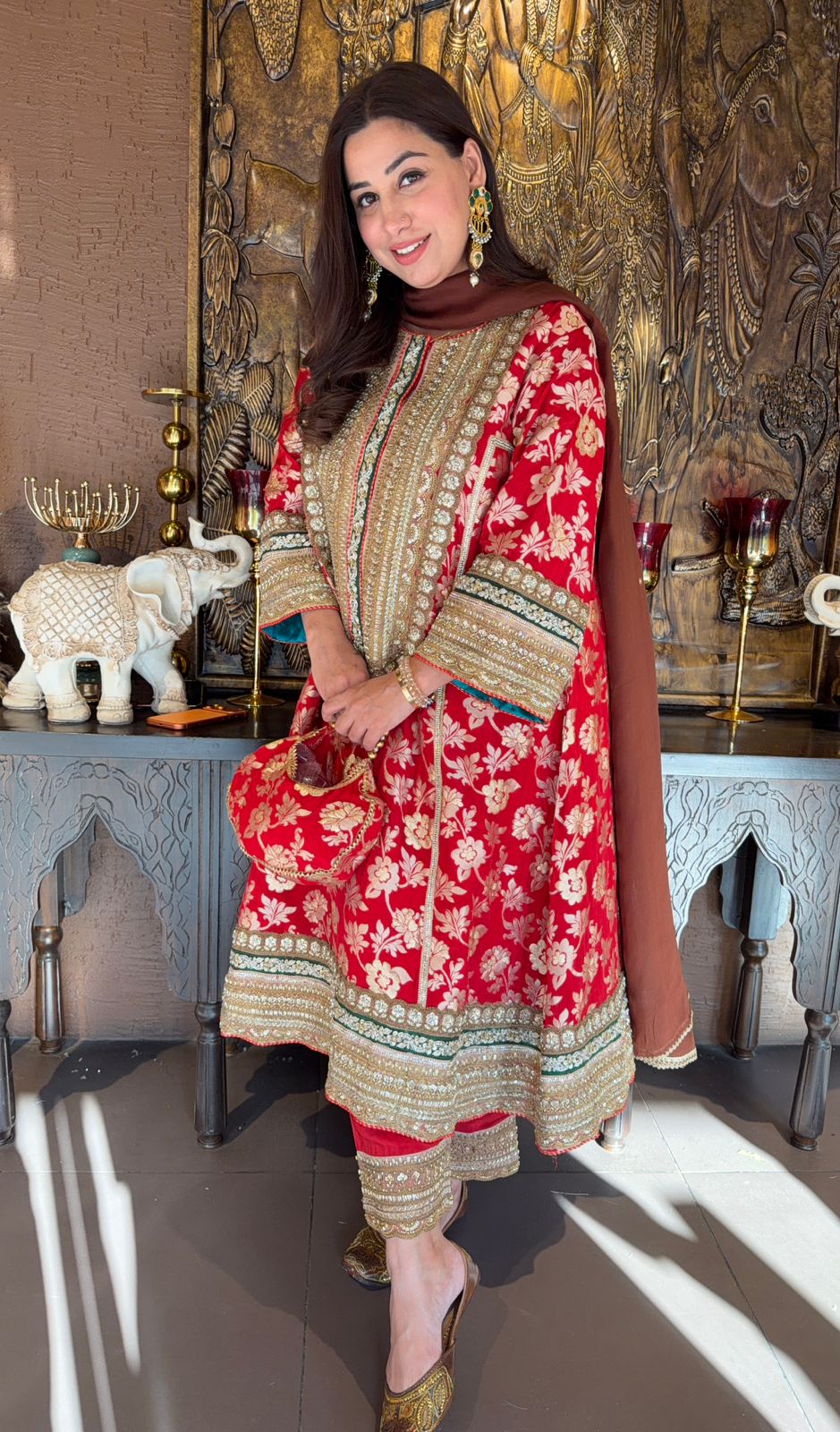 PURE BANARSI SILK BROCADE  ANARKALI SUIT