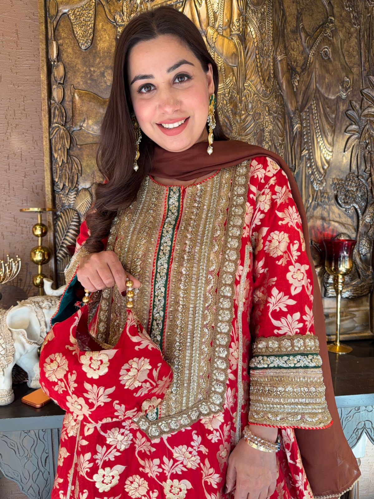 PURE BANARSI SILK BROCADE  ANARKALI SUIT