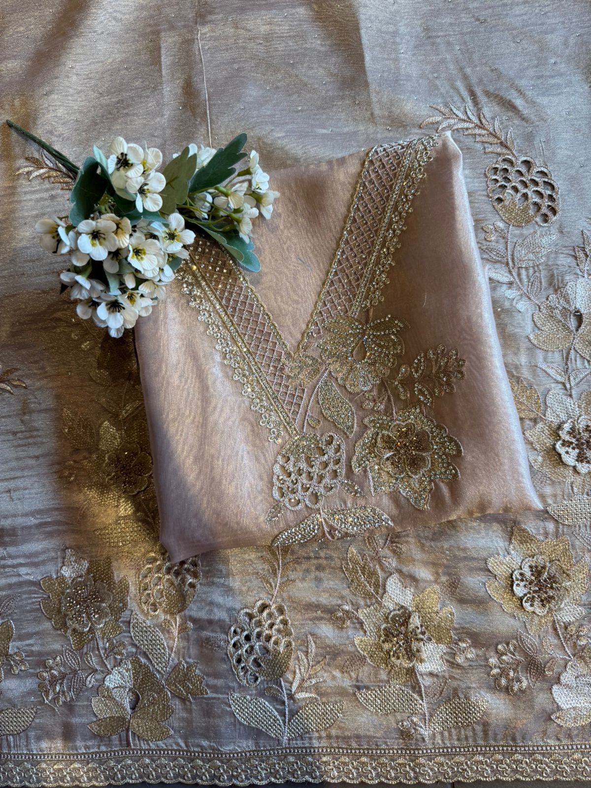 Premium Glass tissue Unstitched Suit