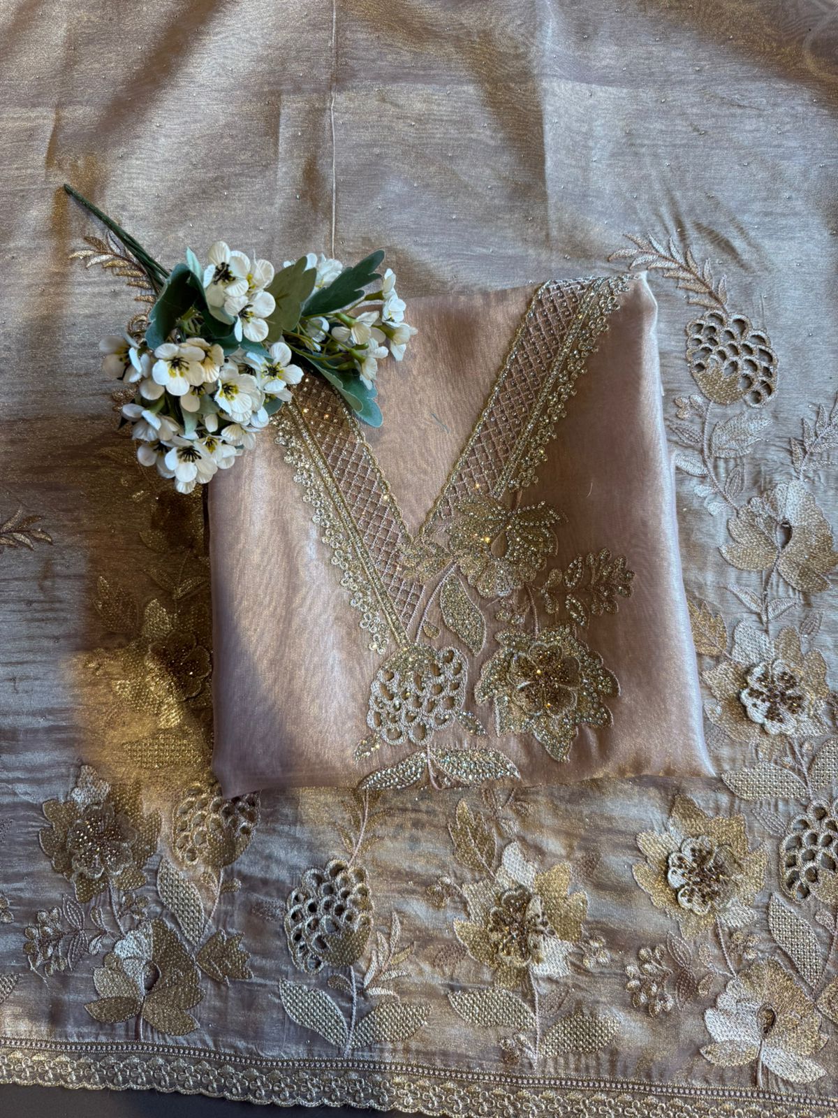 Premium Glass tissue Unstitched Suit