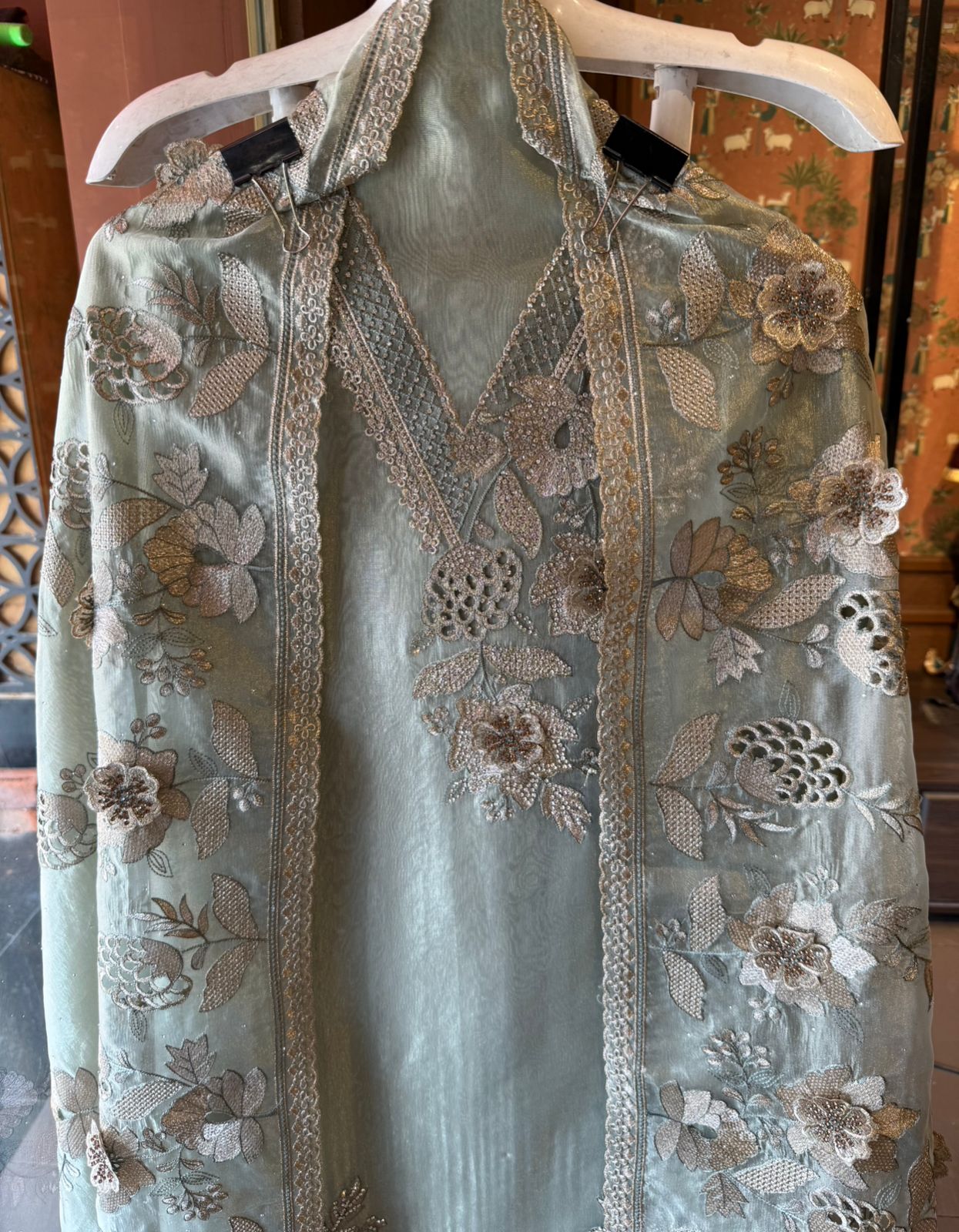 Premium Glass tissue Unstitched Suit