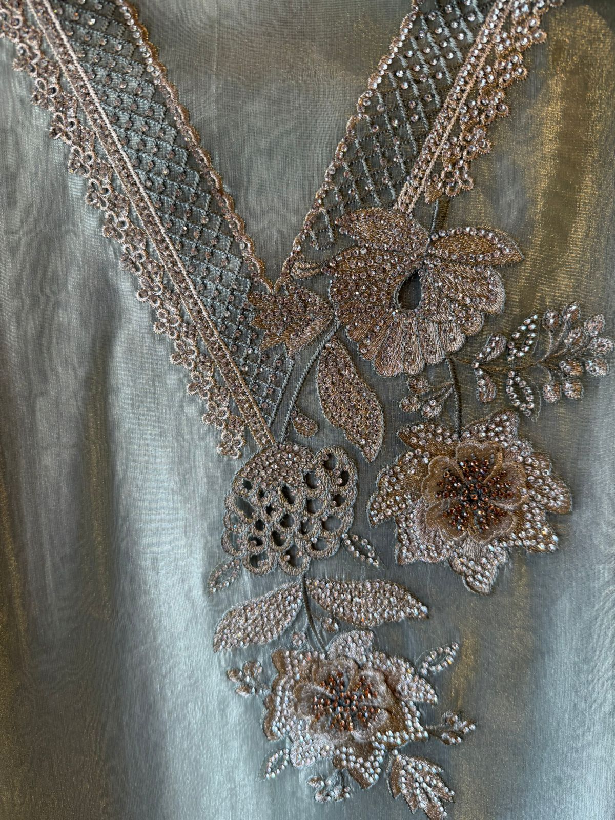 Premium Glass tissue Unstitched Suit